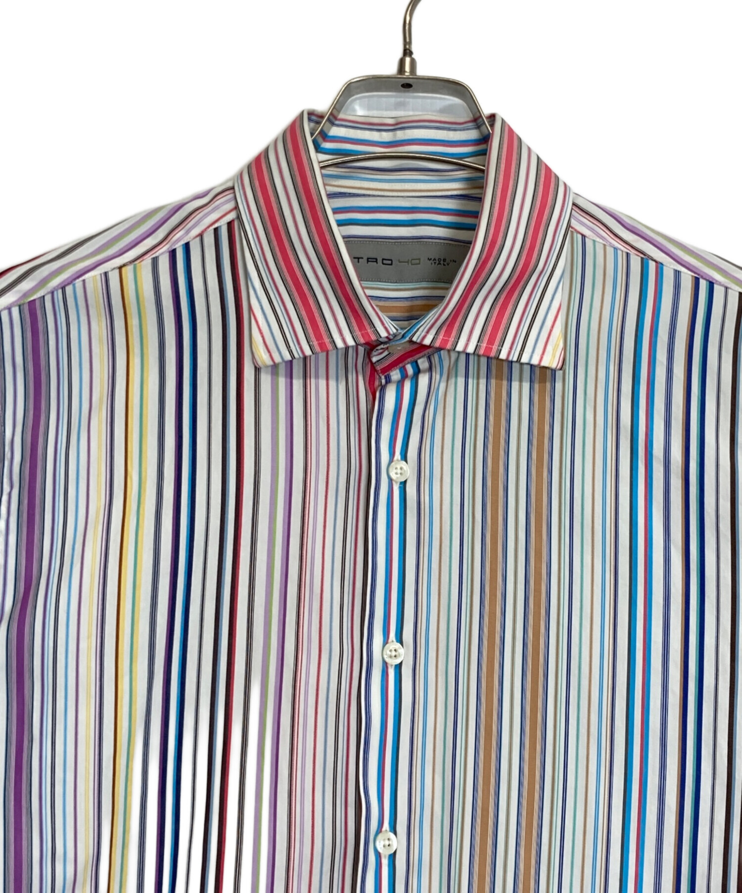 中古・古着通販】ETRO (エトロ) マルチカラーシャツ レッド サイズ:40