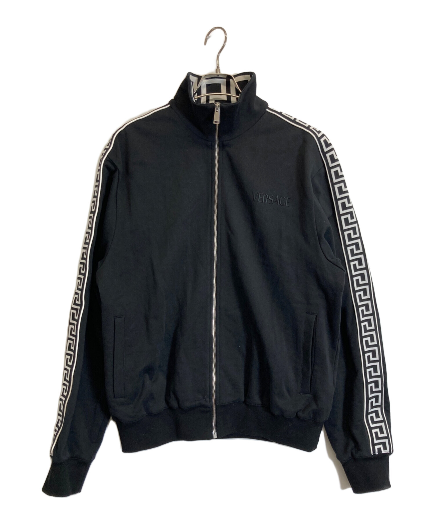 VERSACE ハーフコートジャケット XL ブラック ジャンニヴェルサーチGIANNI VERSACE 裏ファーレザーダブルハーフ