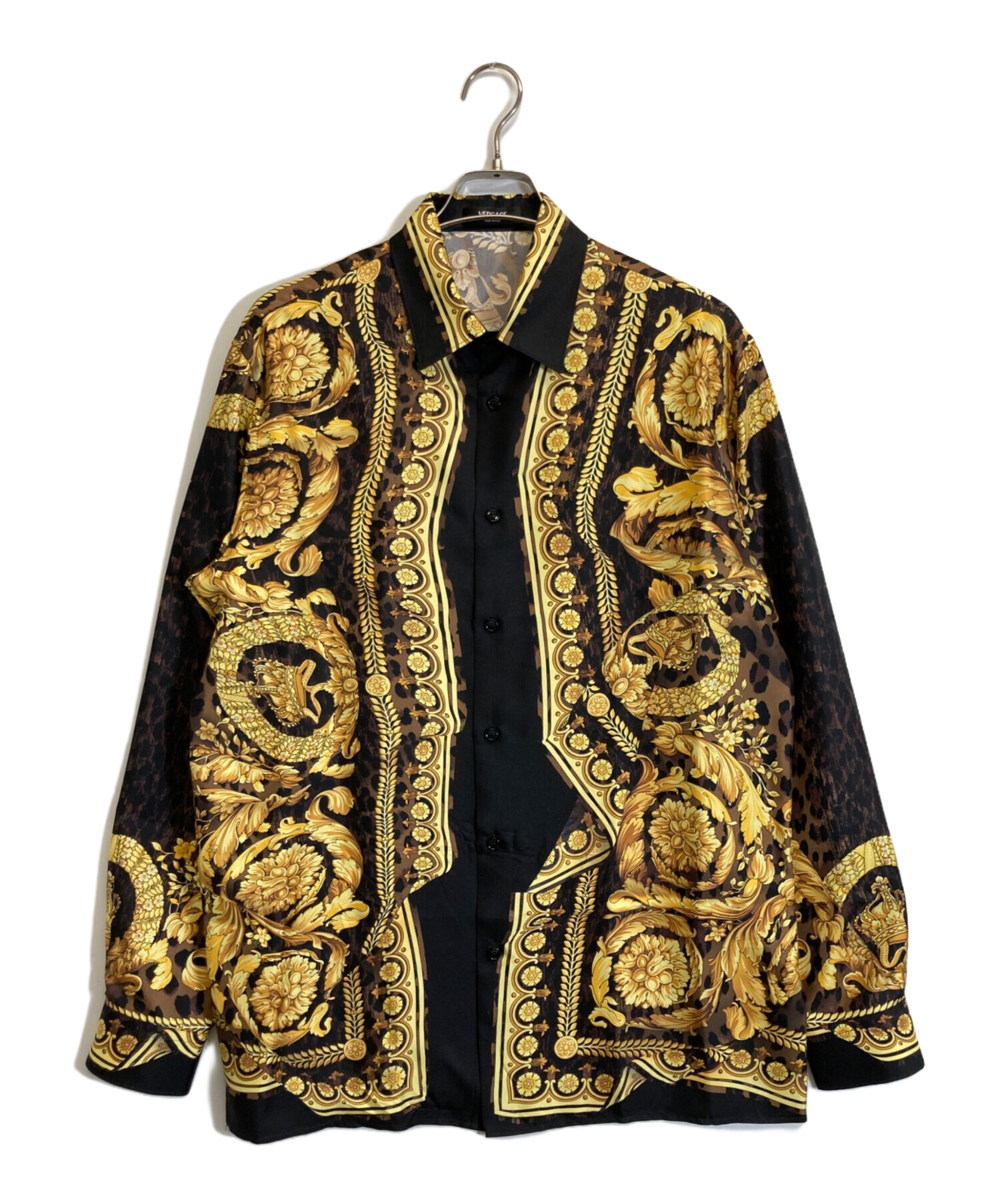 最終値下げVERSACE COUTURE ヴェルサーチメデューサ柄レーヨンシャツ 中古・古着通販】VERSACE (ヴェルサーチェ) 総柄シャツ ブラック