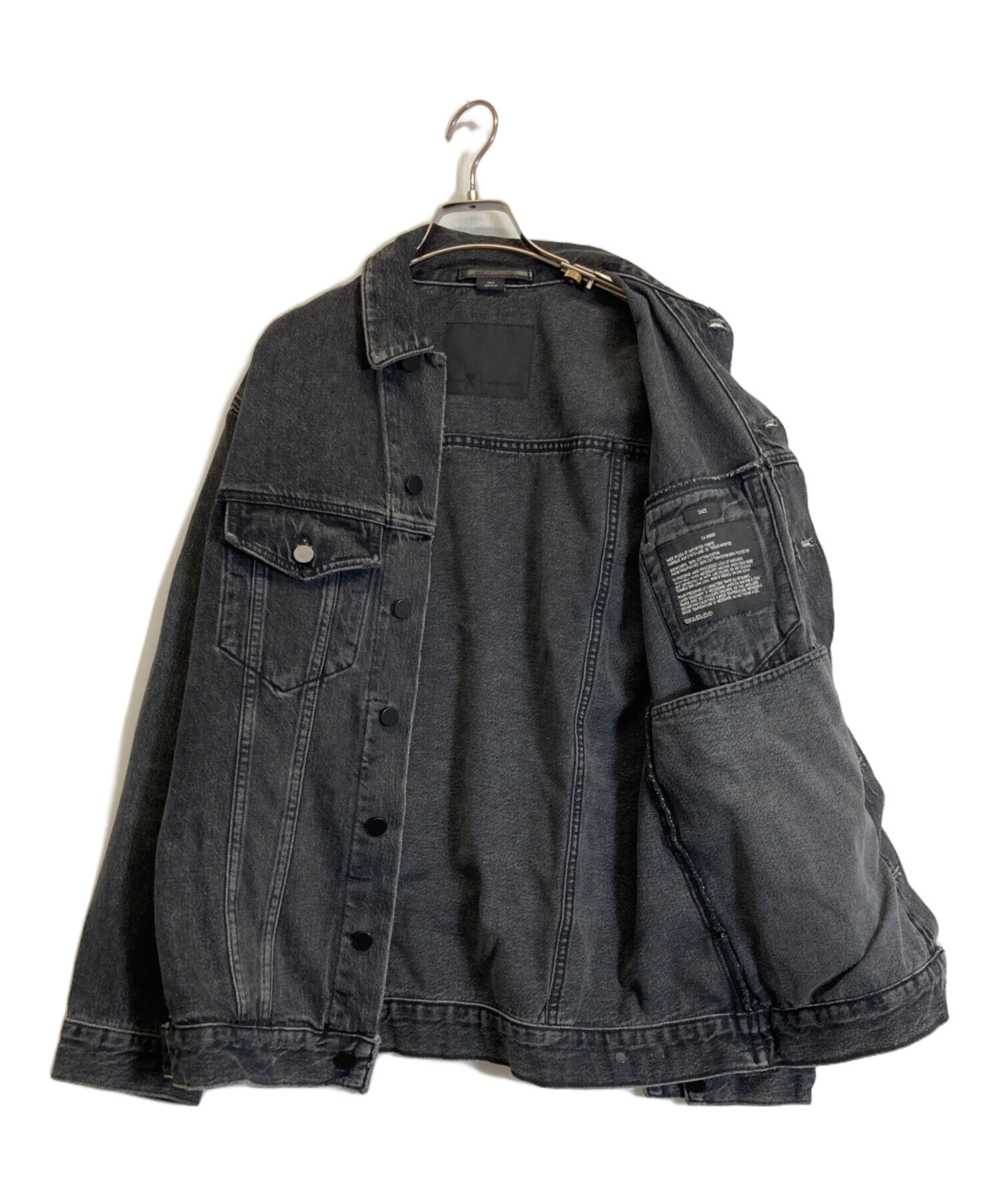 す*す様 alexanderwang ロゴデニムジャケット ブラック 中古・古着通販】ALEXANDER WANG (アレキサンダー・ワン) デニム