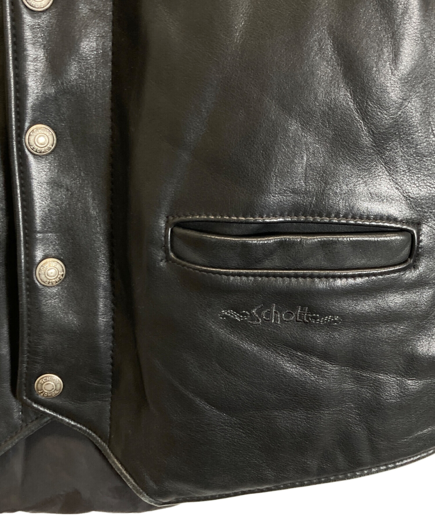 中古・古着通販】Schott (ショット) レザーベストドッキングダウン