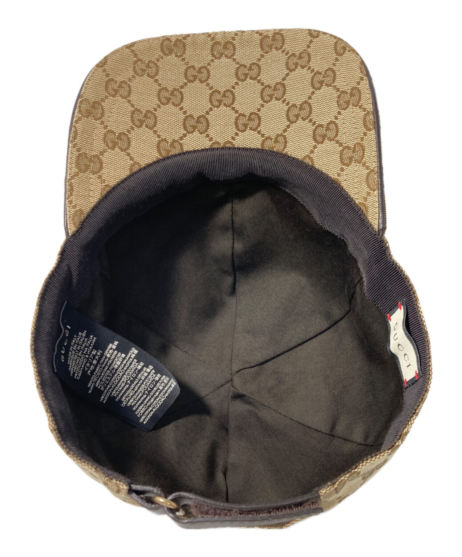 GUCCI キャップ GGキャンバス シェリーライン ベージュ正規品ユニセックス 中古・古着通販】GUCCI (グッチ) GGキャンバス シェリーライン バース