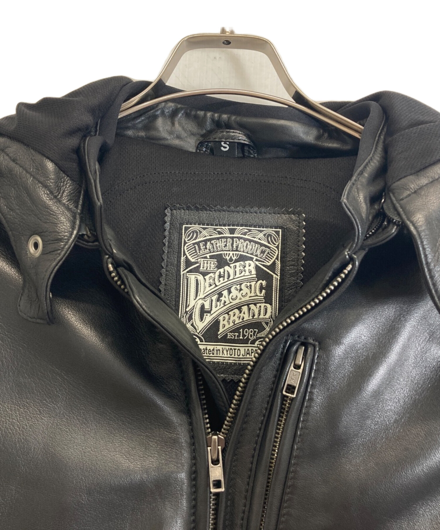 DEGNER CLASSIC BRAND ブラックレザージャケット L 中古・古着通販】DEGNER CLASSIC BRAND (デグナー クラシック ブランド