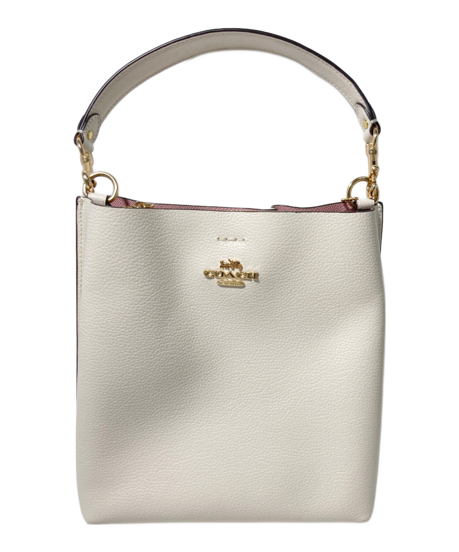 【COACH】コーチ　モリー　バケットバッグ　アイボリー　ホワイト　2way 中古・古着通販】COACH (コーチ) モリ―バケットバッグ アイボリー