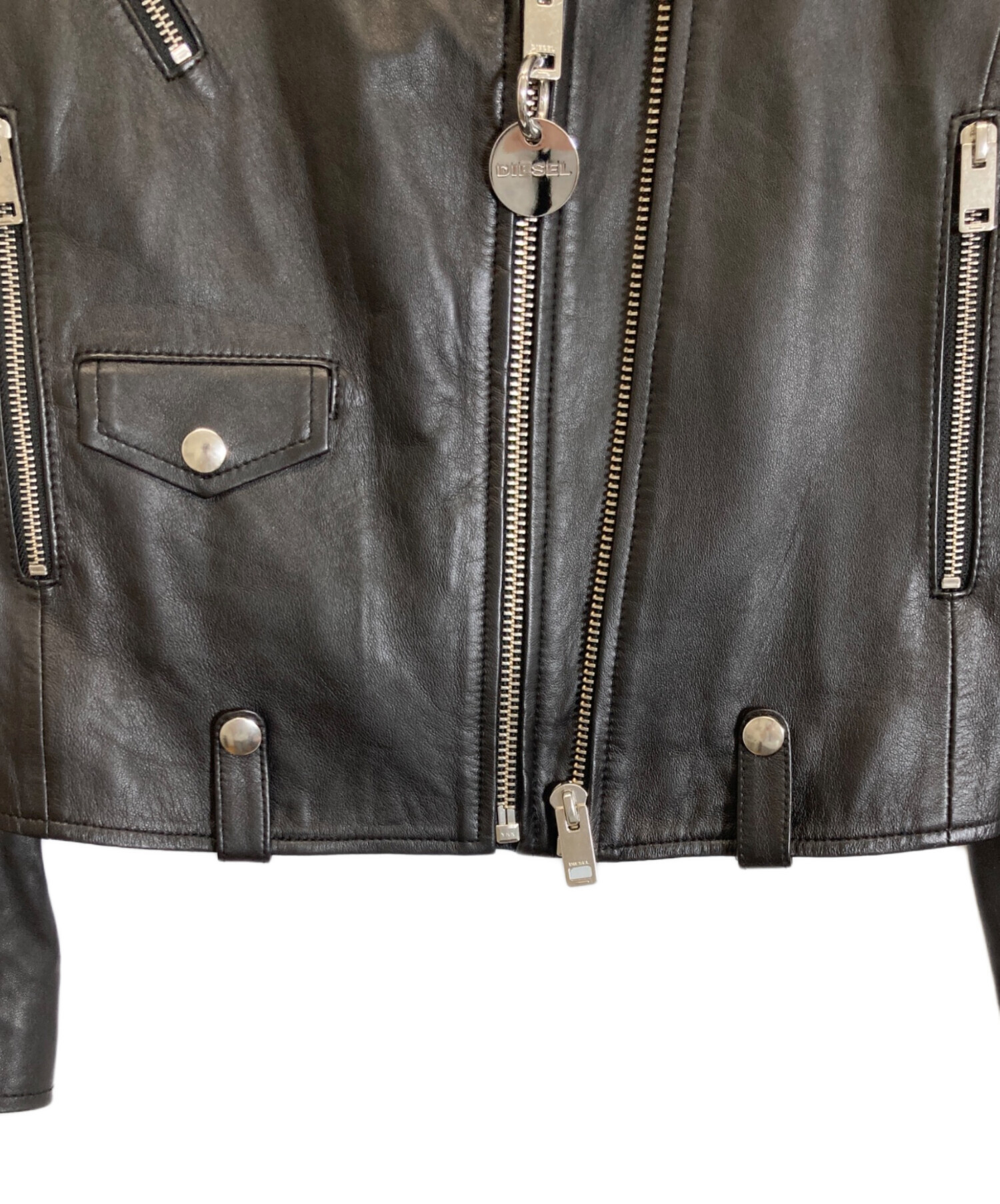 中古・古着通販】DIESEL (ディーゼル) ラムレザーライダースジャケット
