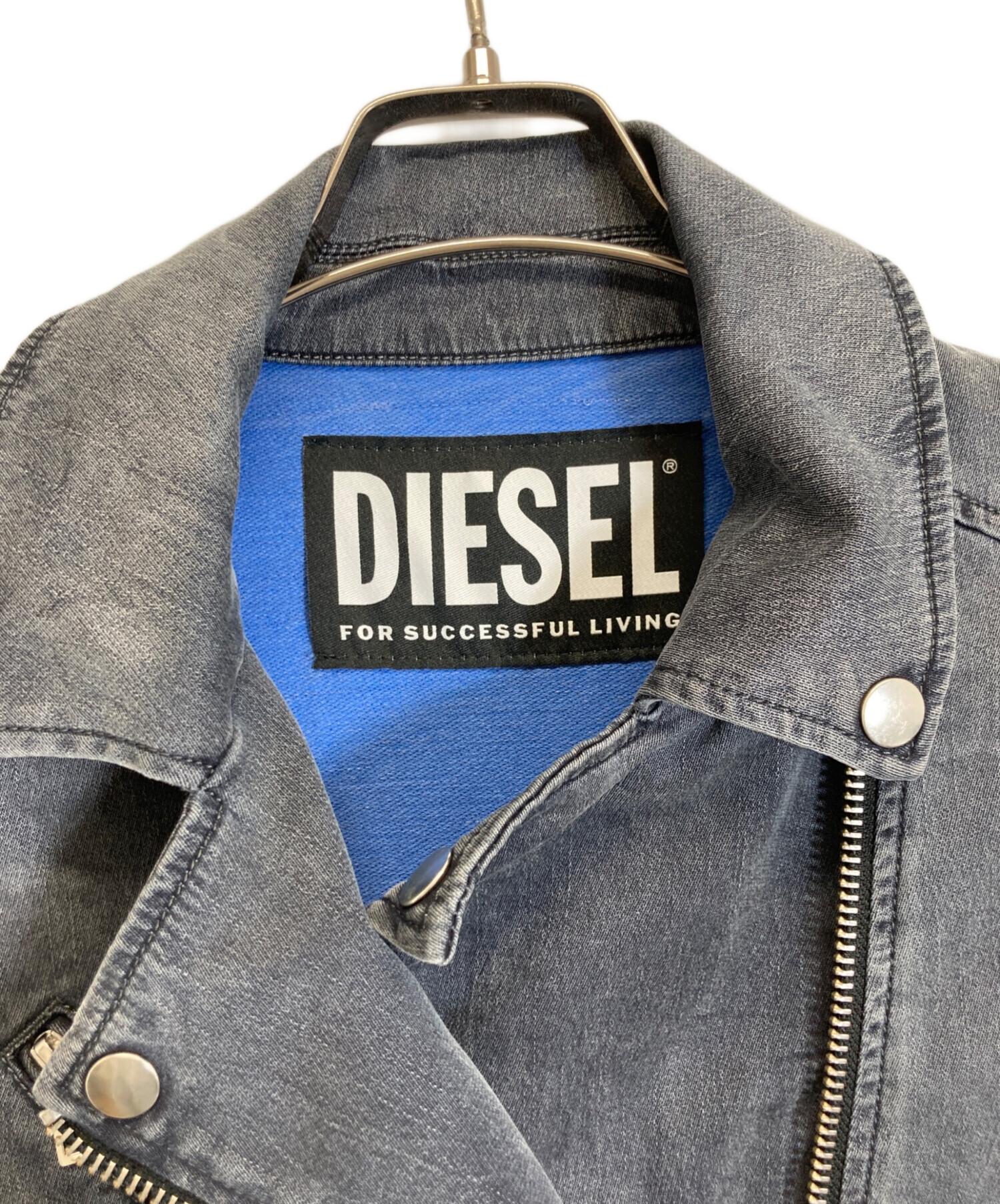 中古・古着通販】DIESEL (ディーゼル) デニムライダースジャケット