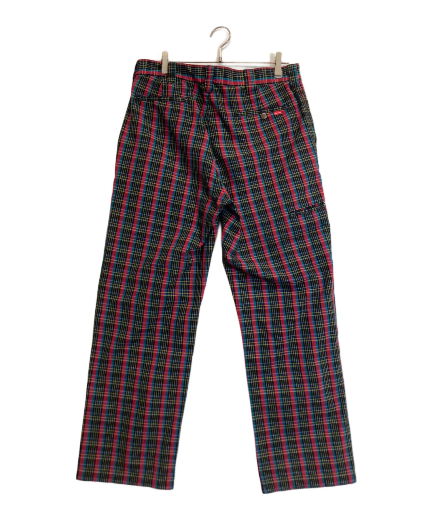 supremeナイロンチェックパンツ 中古・古着通販】Supreme (シュプリーム) チェックパンツ レッド