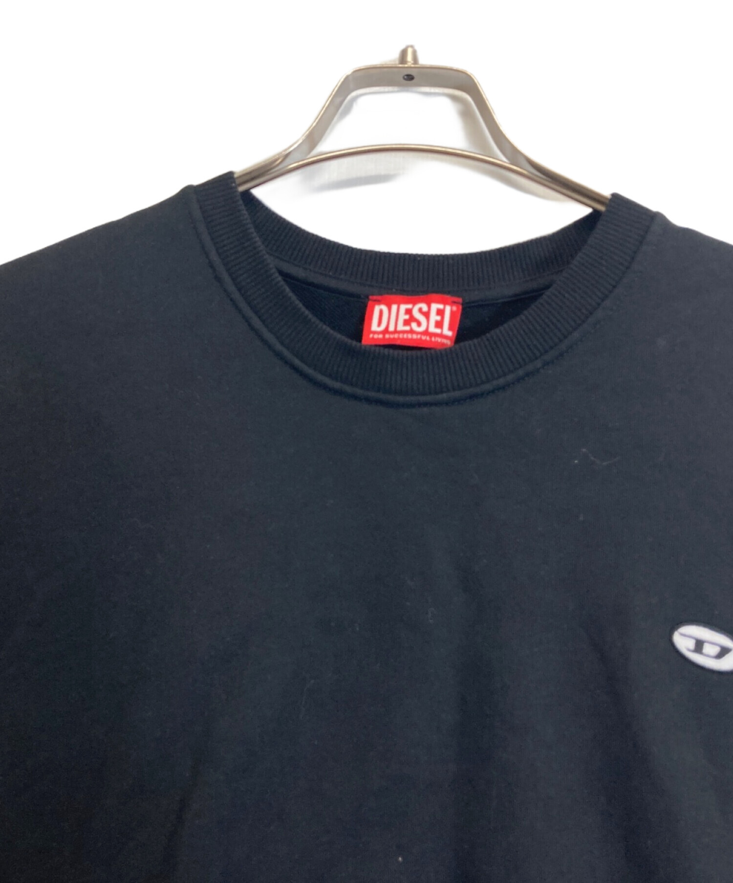 中古・古着通販】DIESEL (ディーゼル) ロゴ刺繍スウェット ブラック 