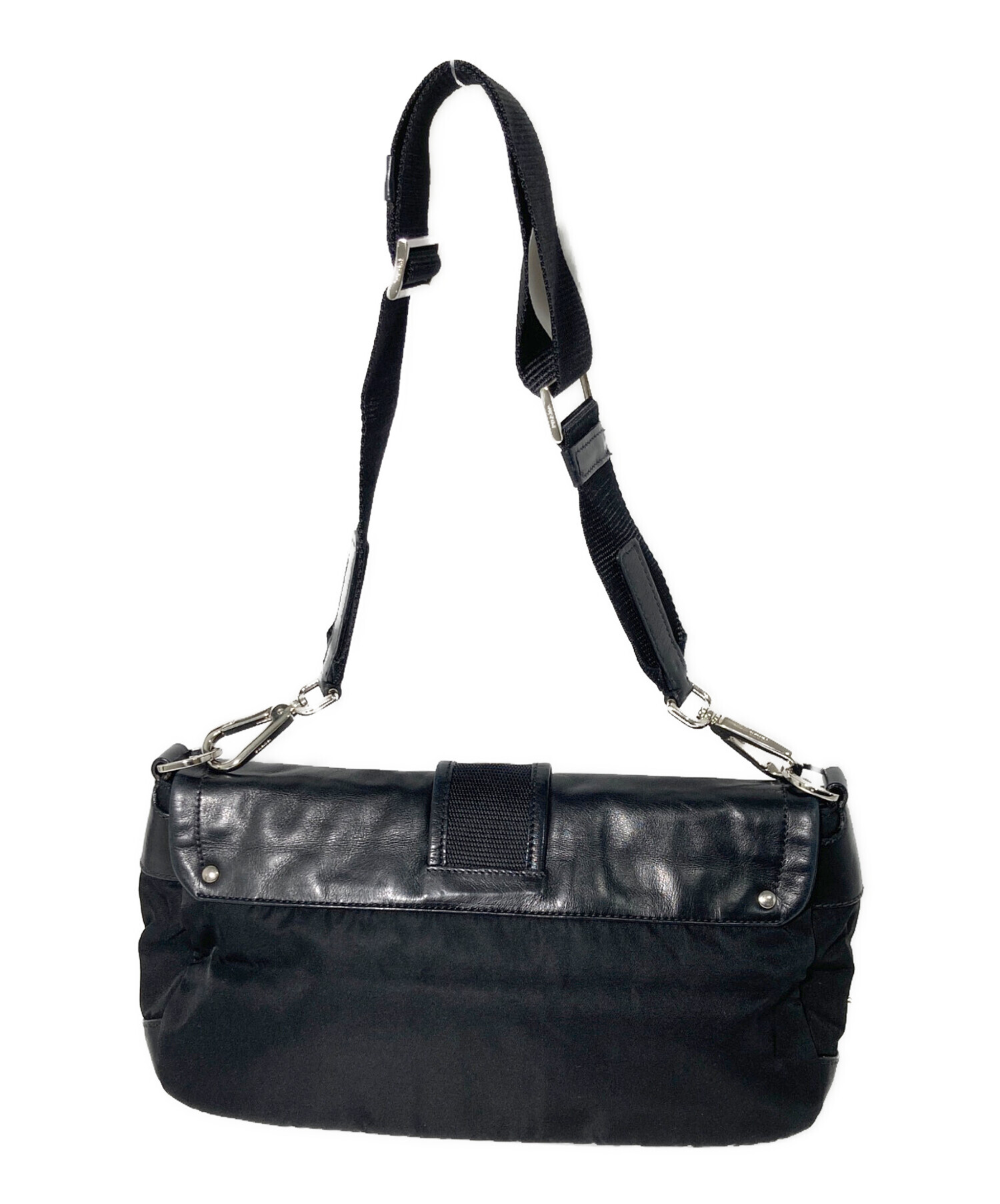 中古・古着通販】PRADA (プラダ) レザー切替ワンショルダーバッグ