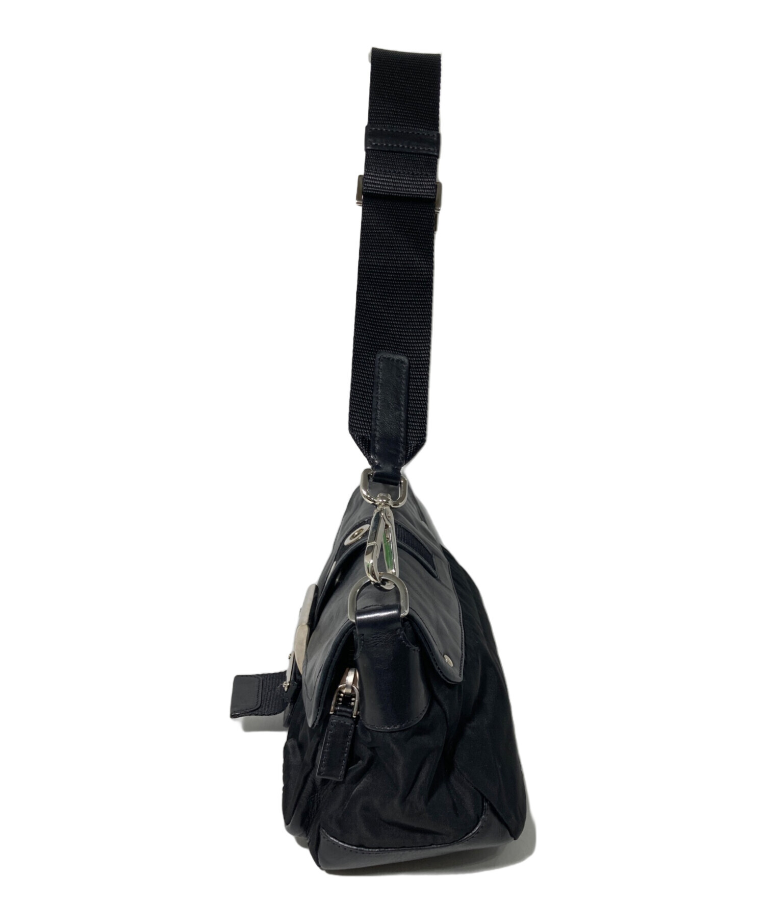 中古・古着通販】PRADA (プラダ) レザー切替ワンショルダーバッグ