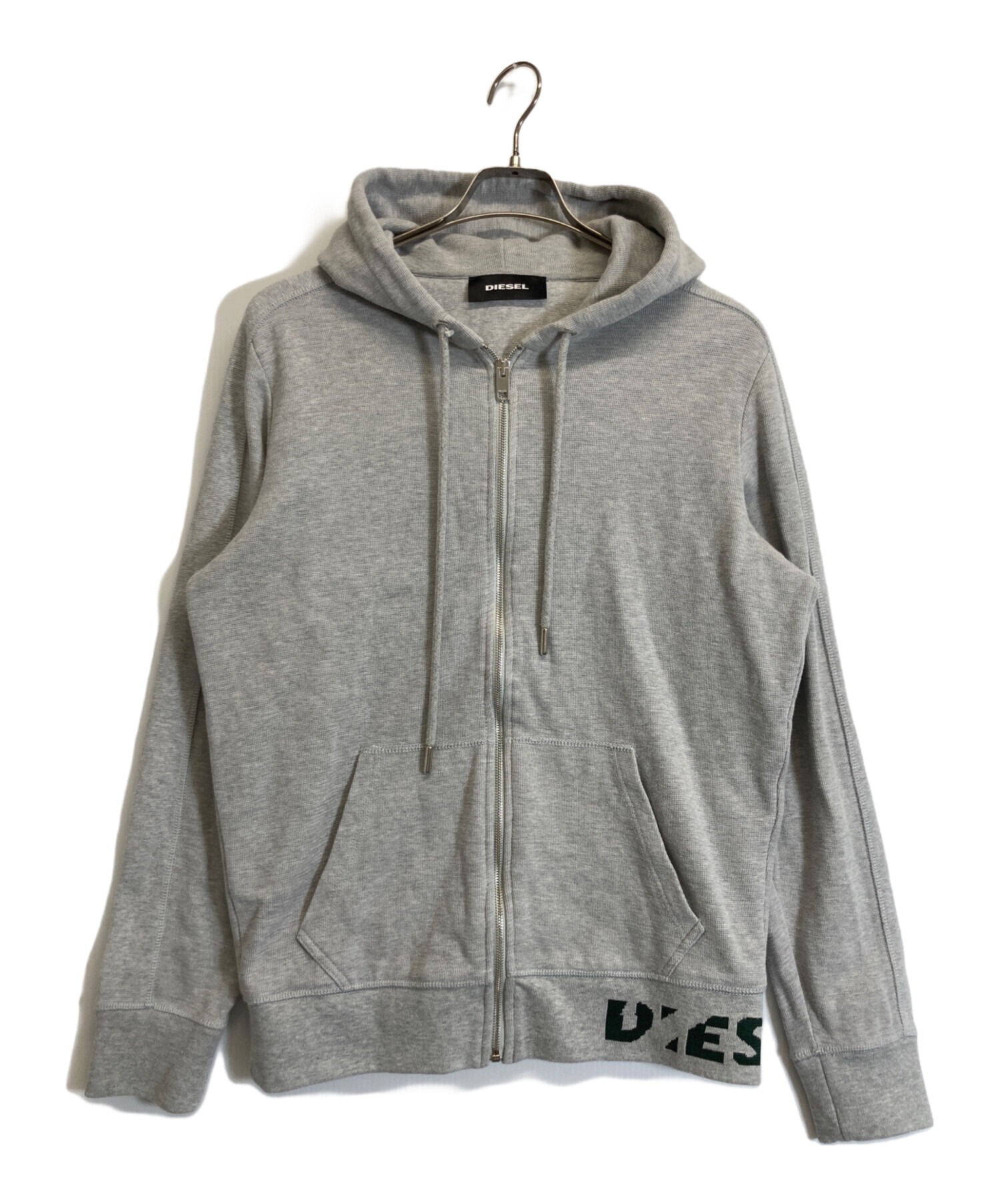 DIESEL パーカー　Lサイズ　グレー　ディーゼル 中古・古着通販】DIESEL (ディーゼル) ジップパーカー グレー サイズ:M