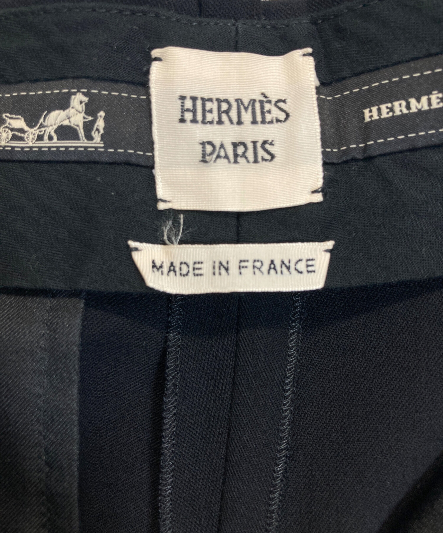 中古・古着通販】HERMES (エルメス) スラックス ブラック サイズ:42