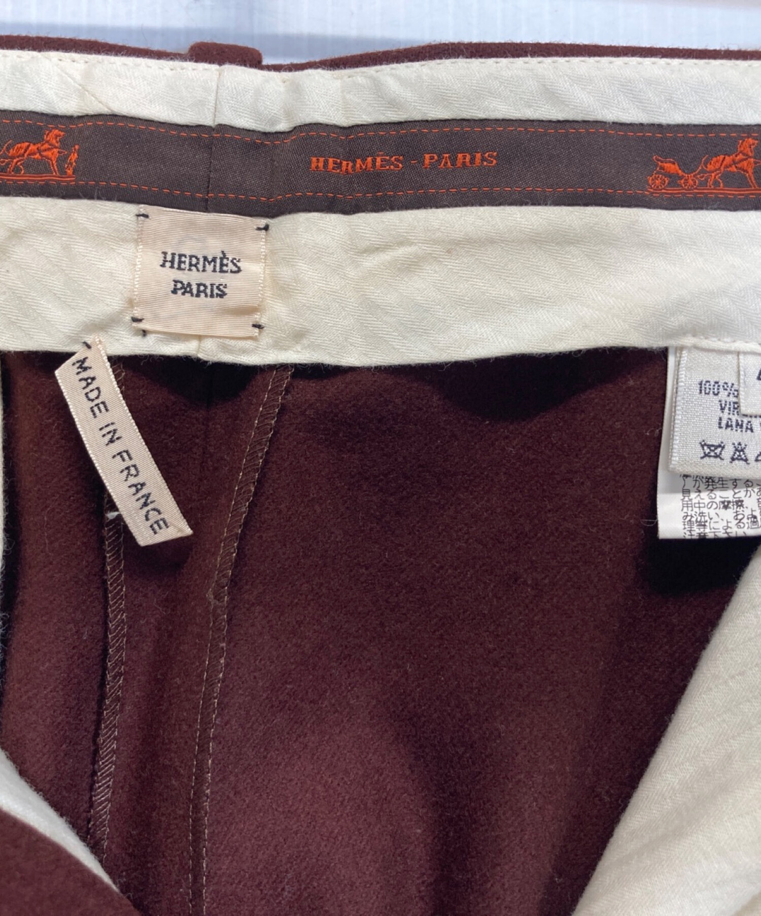中古・古着通販】HERMES (エルメス) ウールスラックス ワインレッド