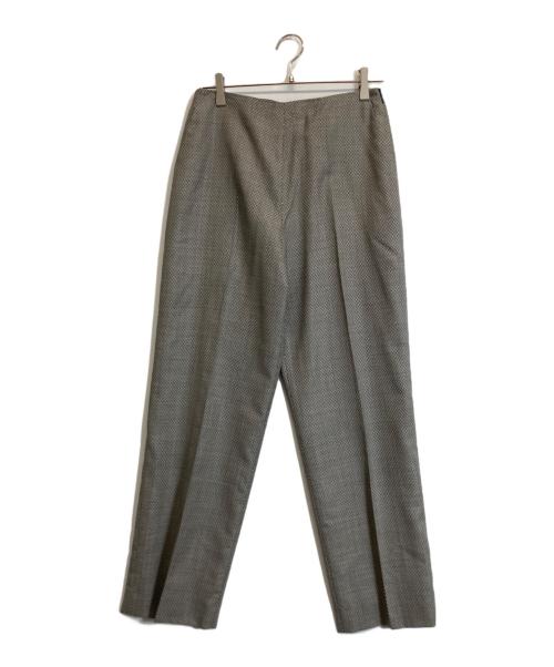 90s HERMES エルメス スラックス ウール ピンストライプ グレージュ 中古・古着通販】HERMES (エルメス) Hロゴ総柄スラックス グレー