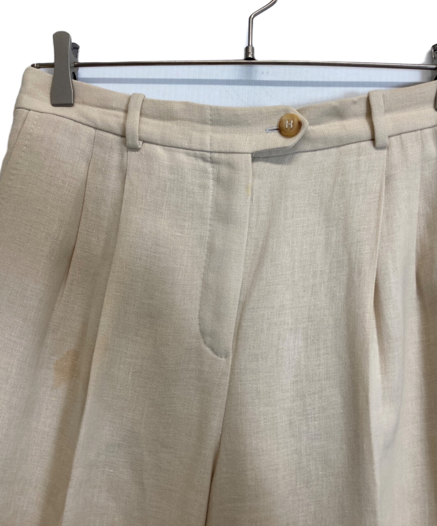 HERMES リネンスラックス 中古・古着通販】HERMES (エルメス) リネンパンツ ベージュ サイズ:40