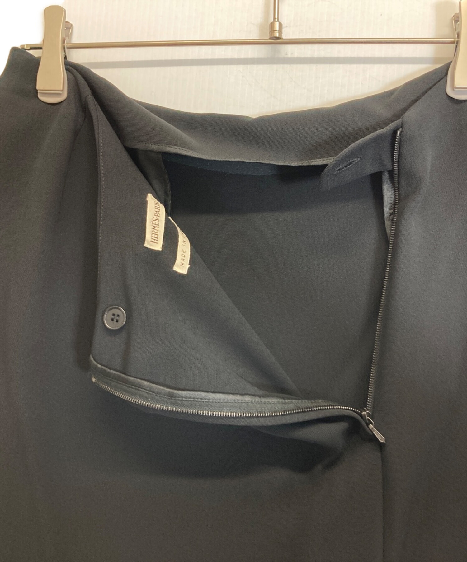 中古・古着通販】HERMES (エルメス) シルクロングスカート ブラック