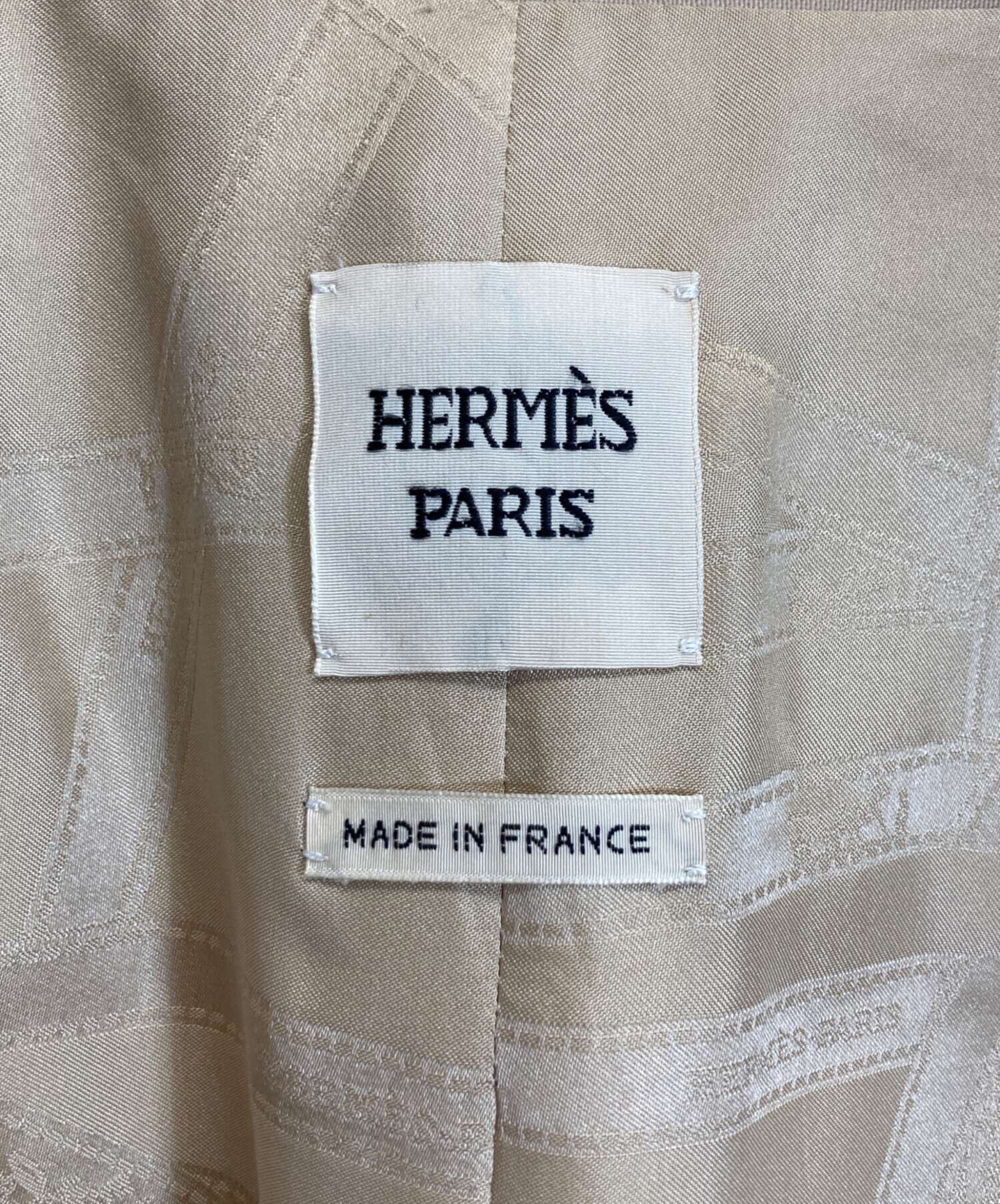 中古・古着通販】HERMES (エルメス) テーラードジャケット ベージュ