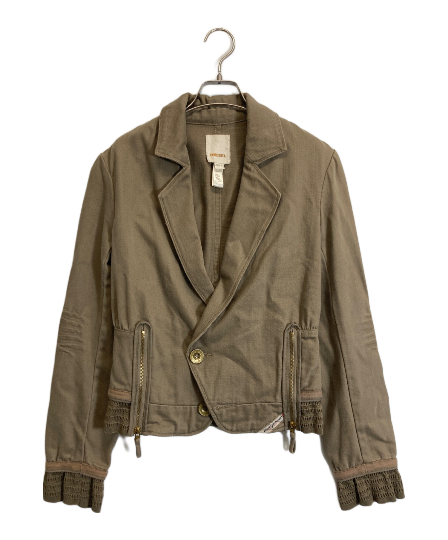 中古・古着通販】DIESEL (ディーゼル) ジャケット ベージュ サイズ:S 