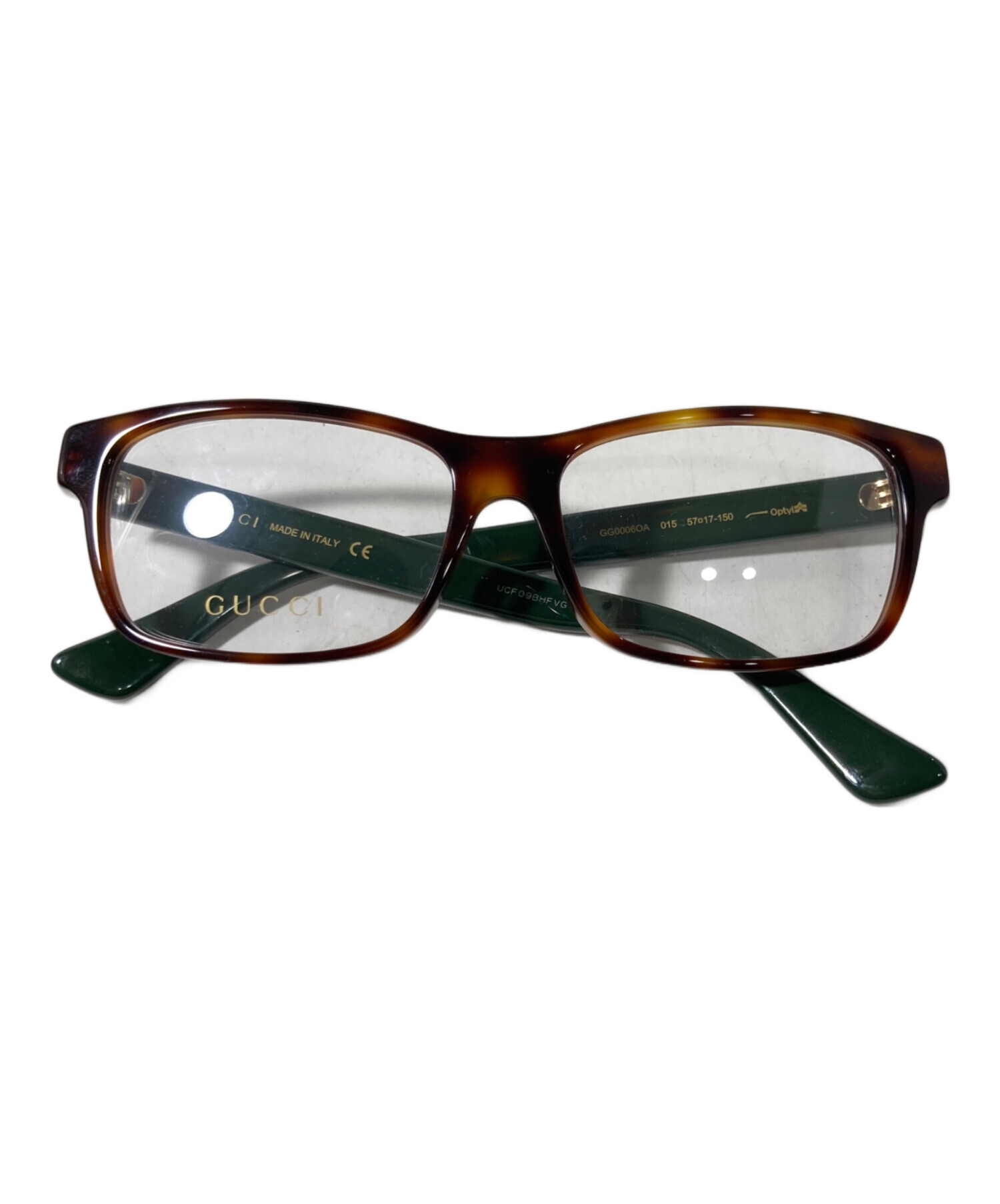 GUCCI サングラス 130 オリーブグリーン 中古・古着通販】GUCCI (グッチ) 眼鏡 グリーン サイズ:57□17-150