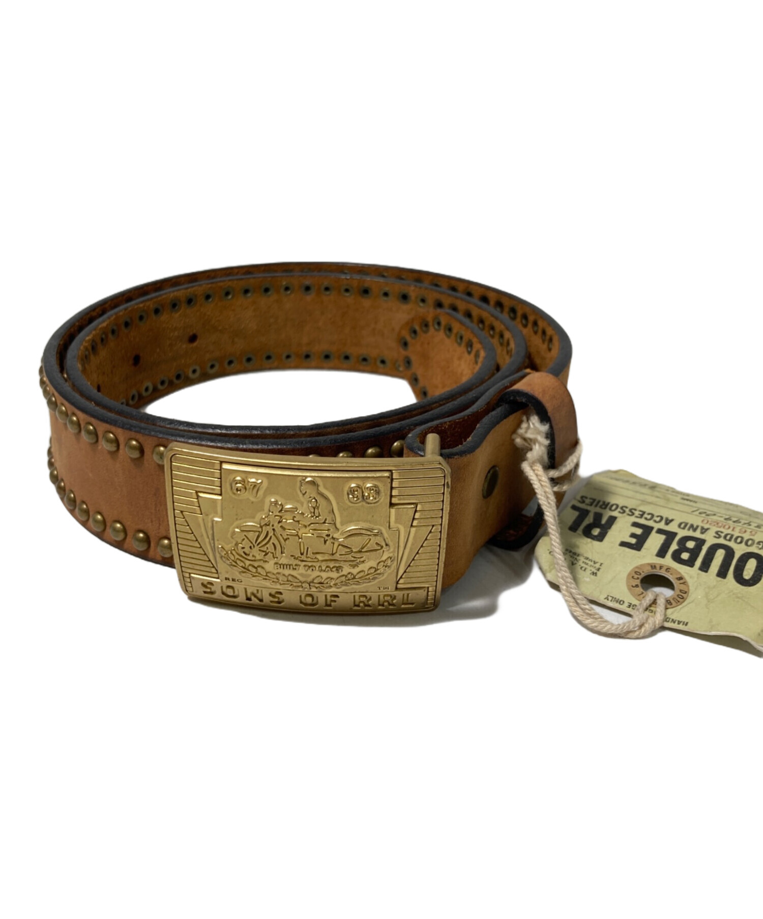 中古・古着通販】RRL (ダブルアールエル) レザースタッズベルト