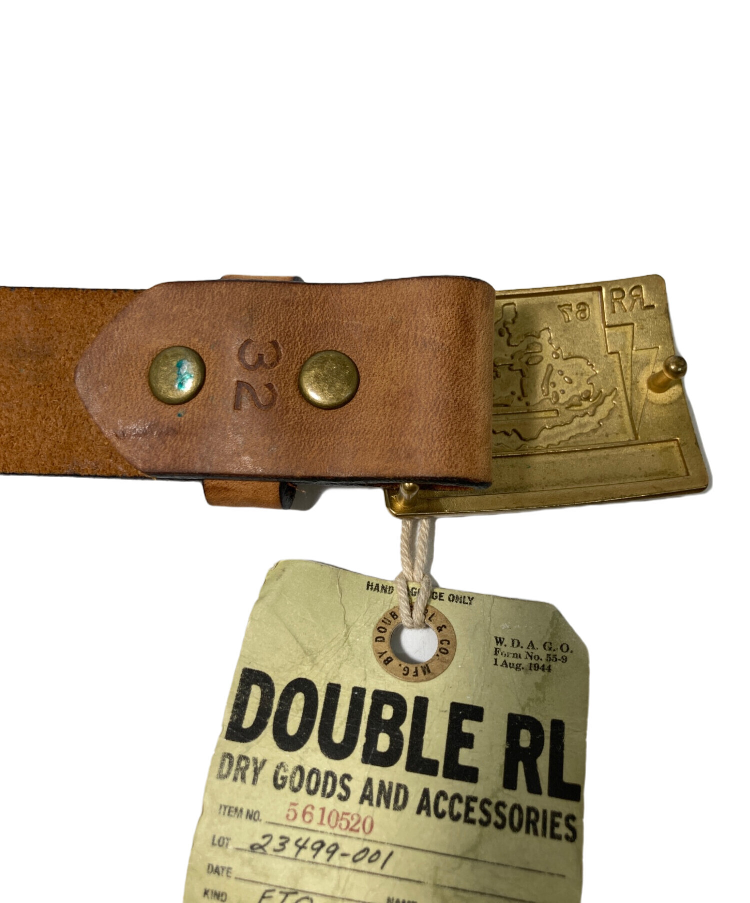 中古・古着通販】RRL (ダブルアールエル) レザースタッズベルト