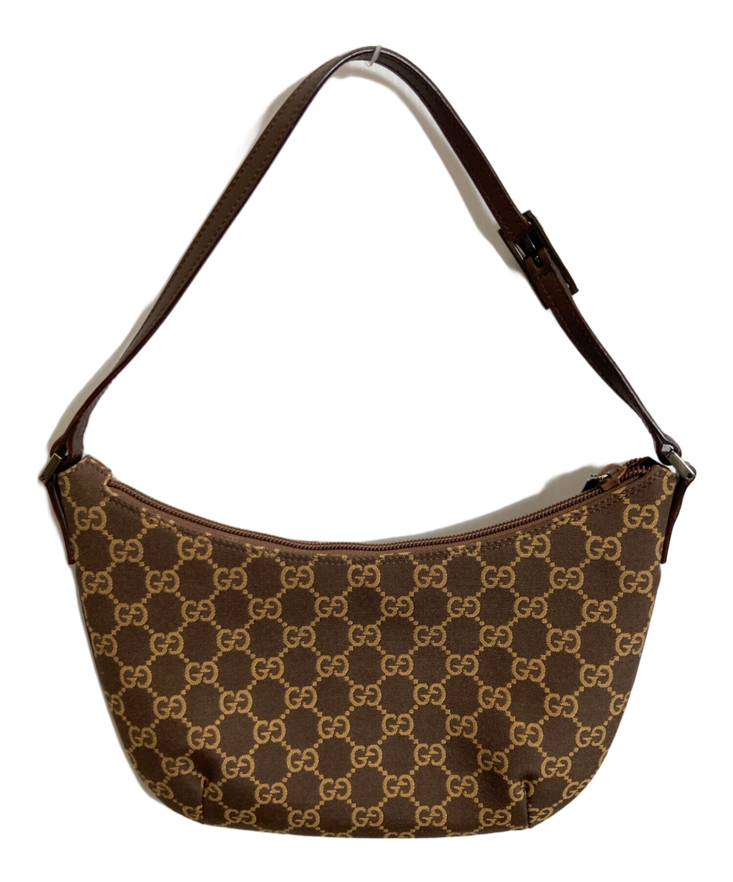 グッチ GGキャンバス ショルダーバッグ GGキャンバス 01234 ブラウン レディース GUCCI  中古 中古・古着通販】GUCCI (グッチ) GGキャンバス ミニショルダーバッグ