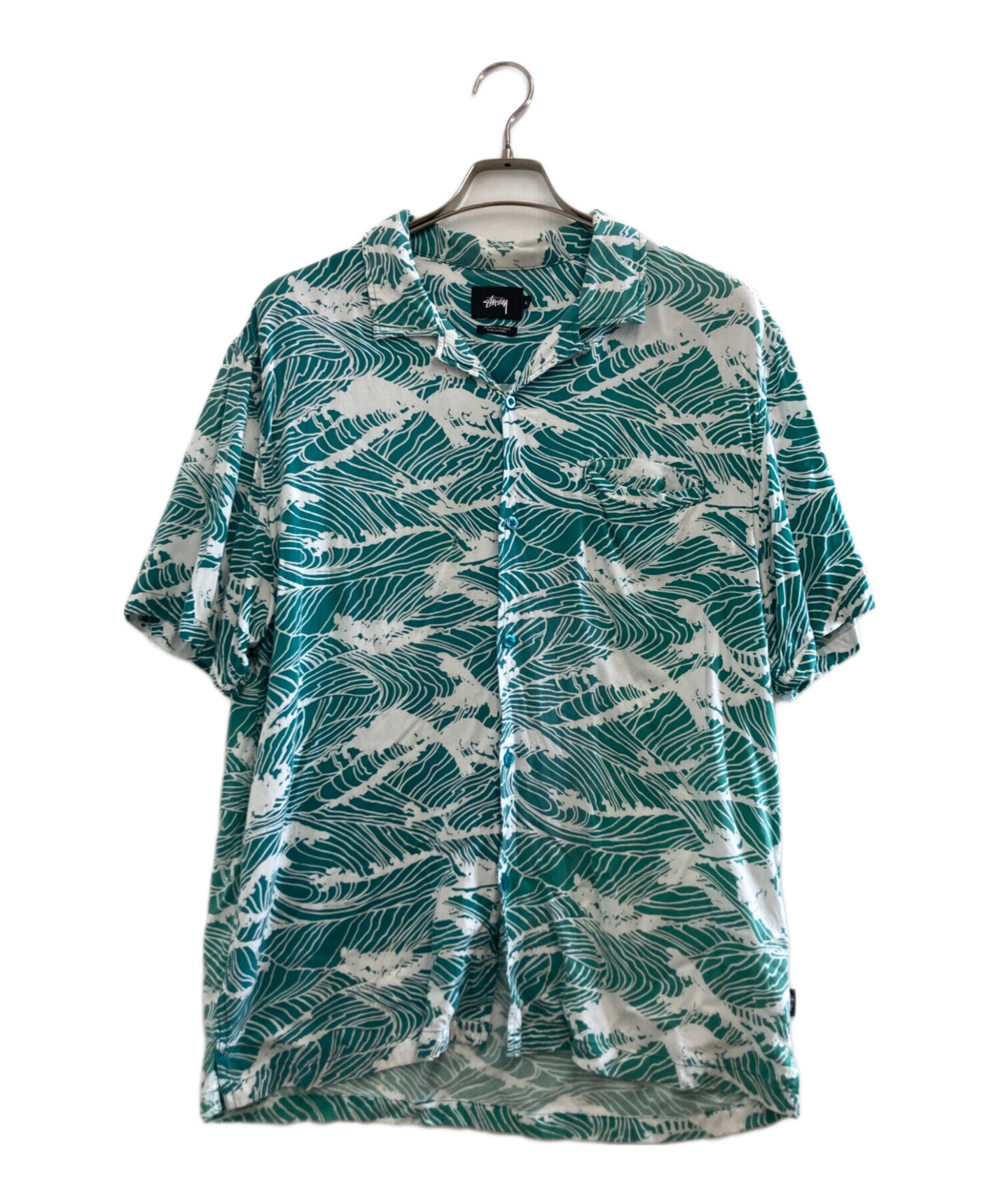 中古・古着通販】stussy (ステューシー) アロハシャツ グリーン サイズ