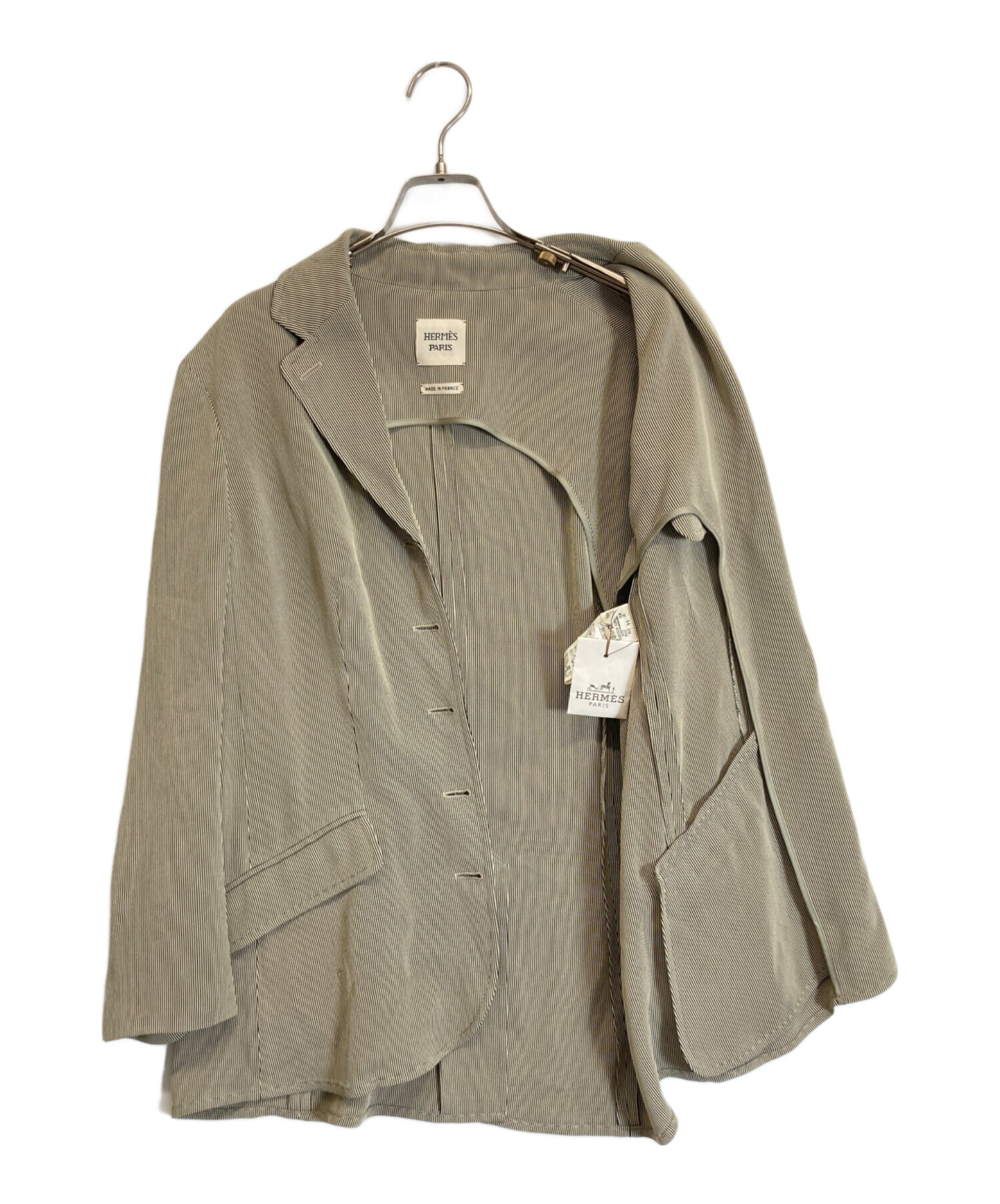 値下げ中 エルメス　レザー ベージュ ジャケット エルメス レザー ジャケット 34 レディース ベージュ 4H1225D5