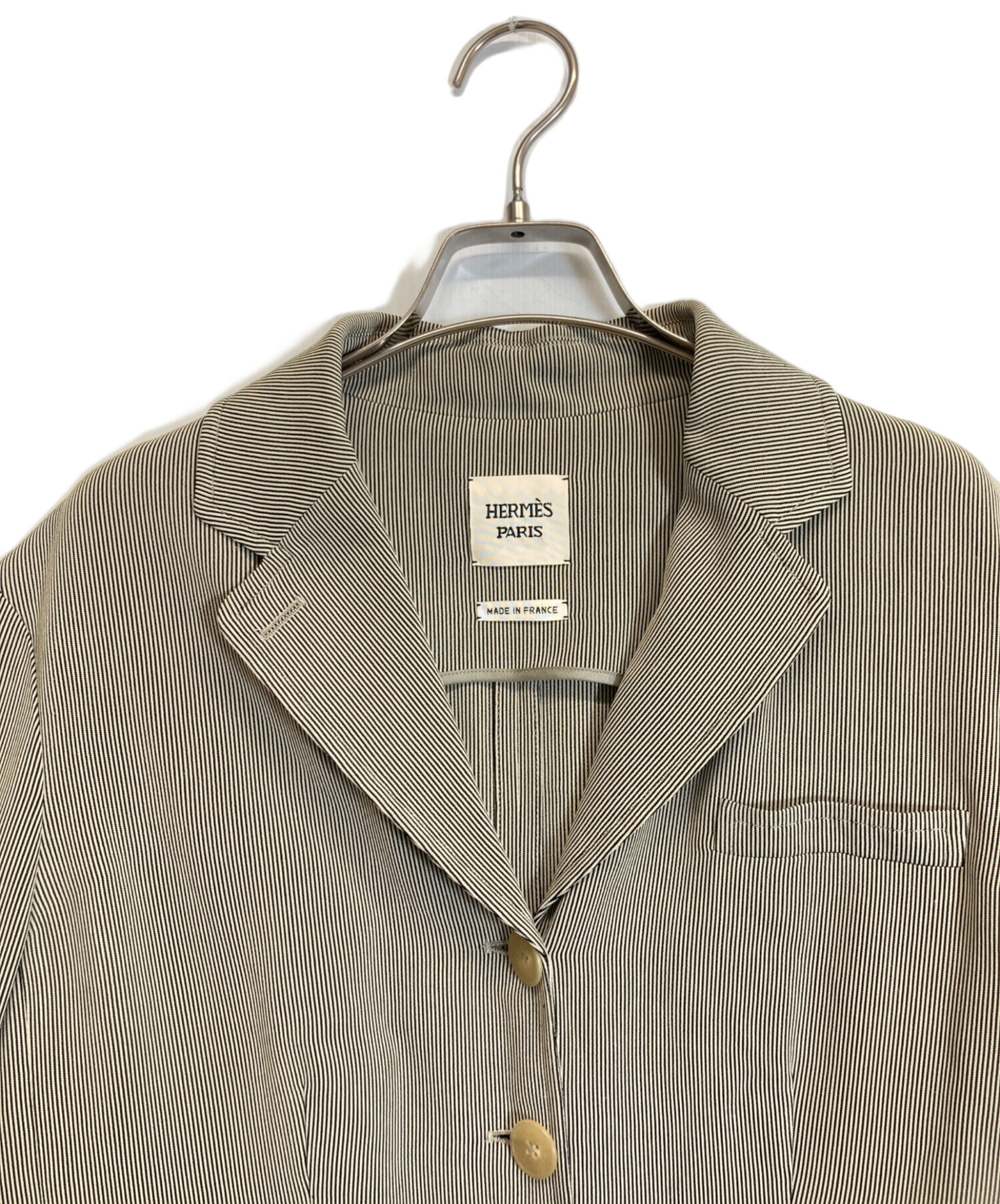 中古・古着通販】HERMES (エルメス) 5ボタンジャケット ベージュ