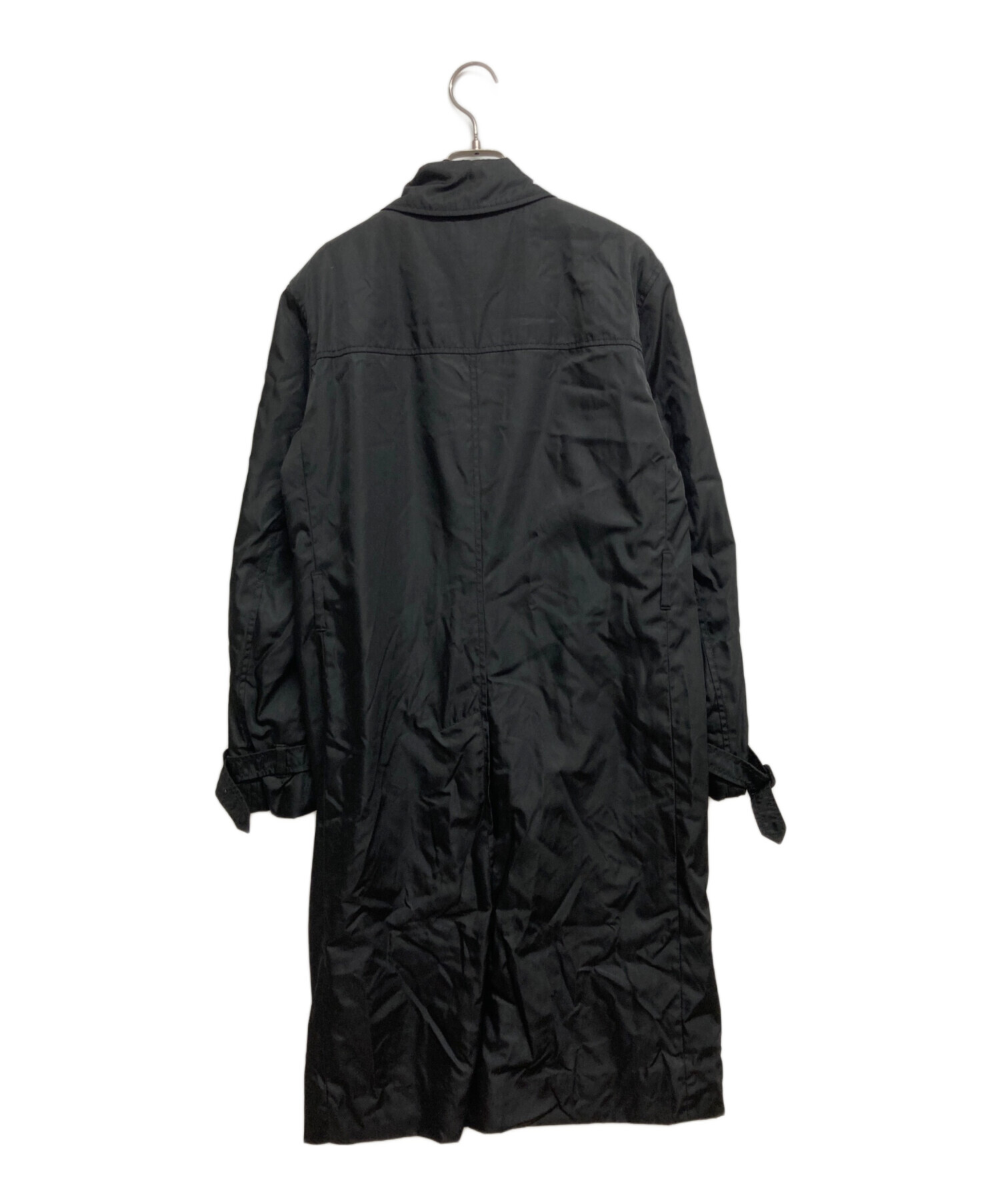 PRADA ブラック トレンチコート 中古・古着通販】PRADA (プラダ) コート ブラック サイズ:42｜ブランド