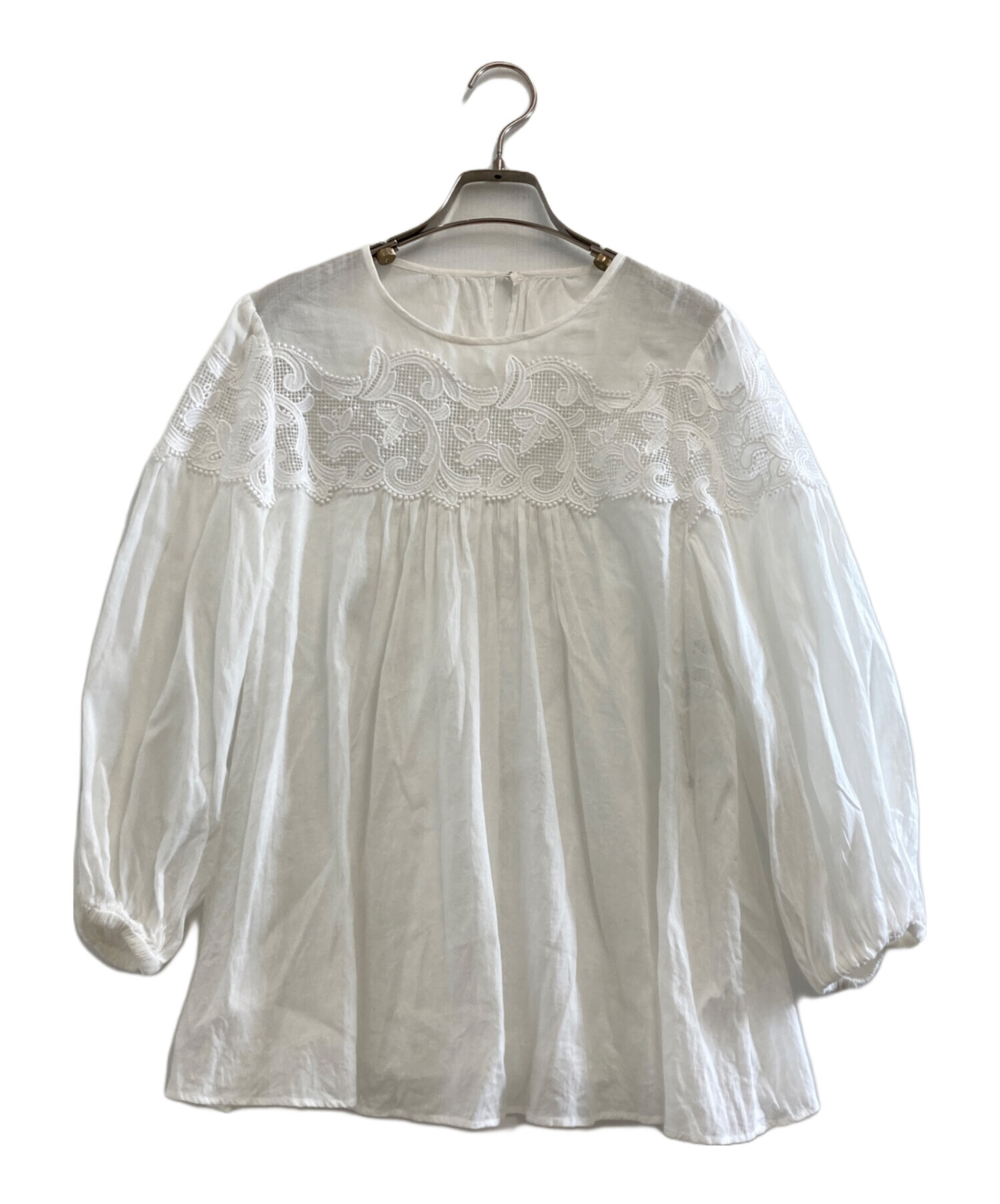 中古・古着通販】ANAYI (アナイ) ラミーコットンレースギャザー