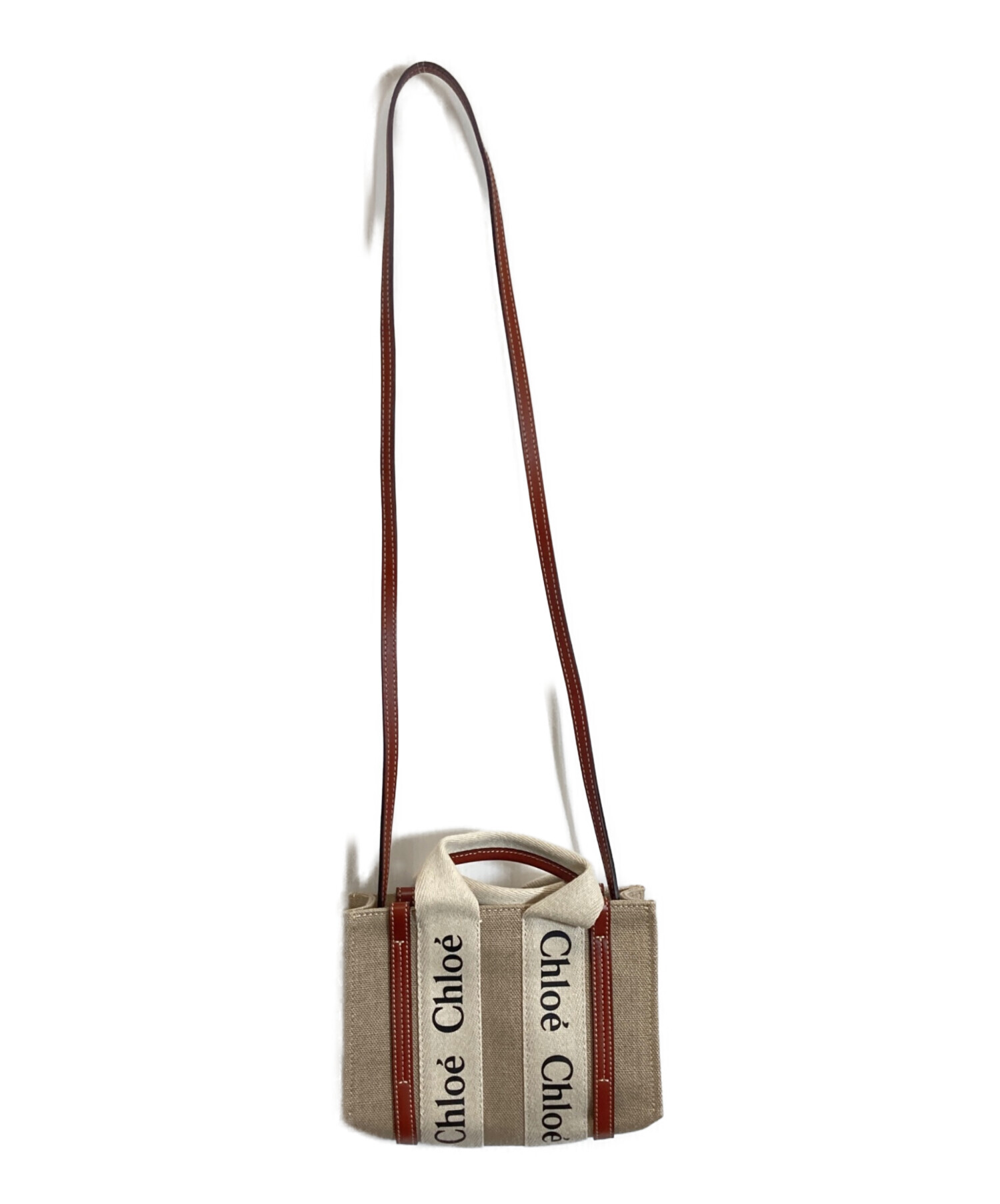 中古・古着通販】Chloe (クロエ) リネン製Woodyミニトートバッグ 