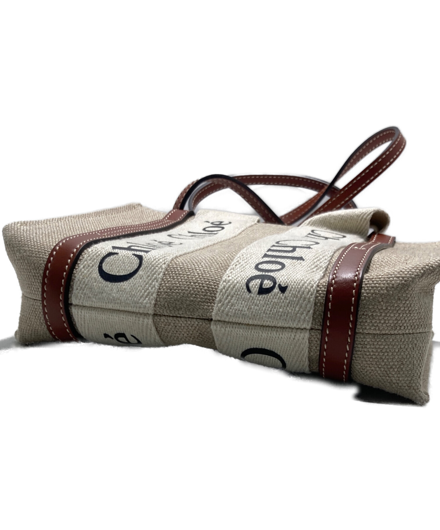 中古・古着通販】Chloe (クロエ) リネン製Woodyミニトートバッグ