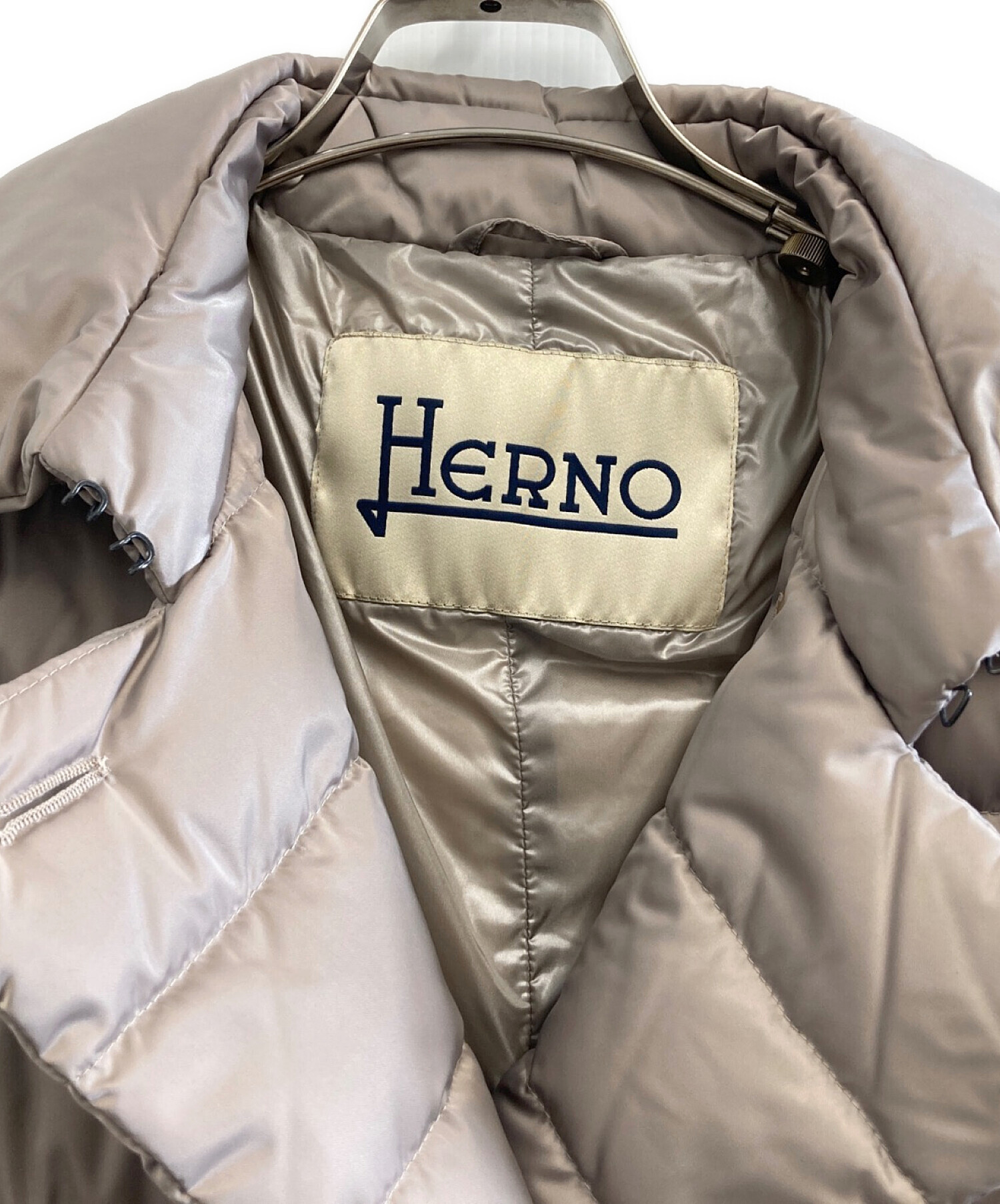 中古・古着通販】HERNO (ヘルノ) ベルト付きダウンコート ベージュ