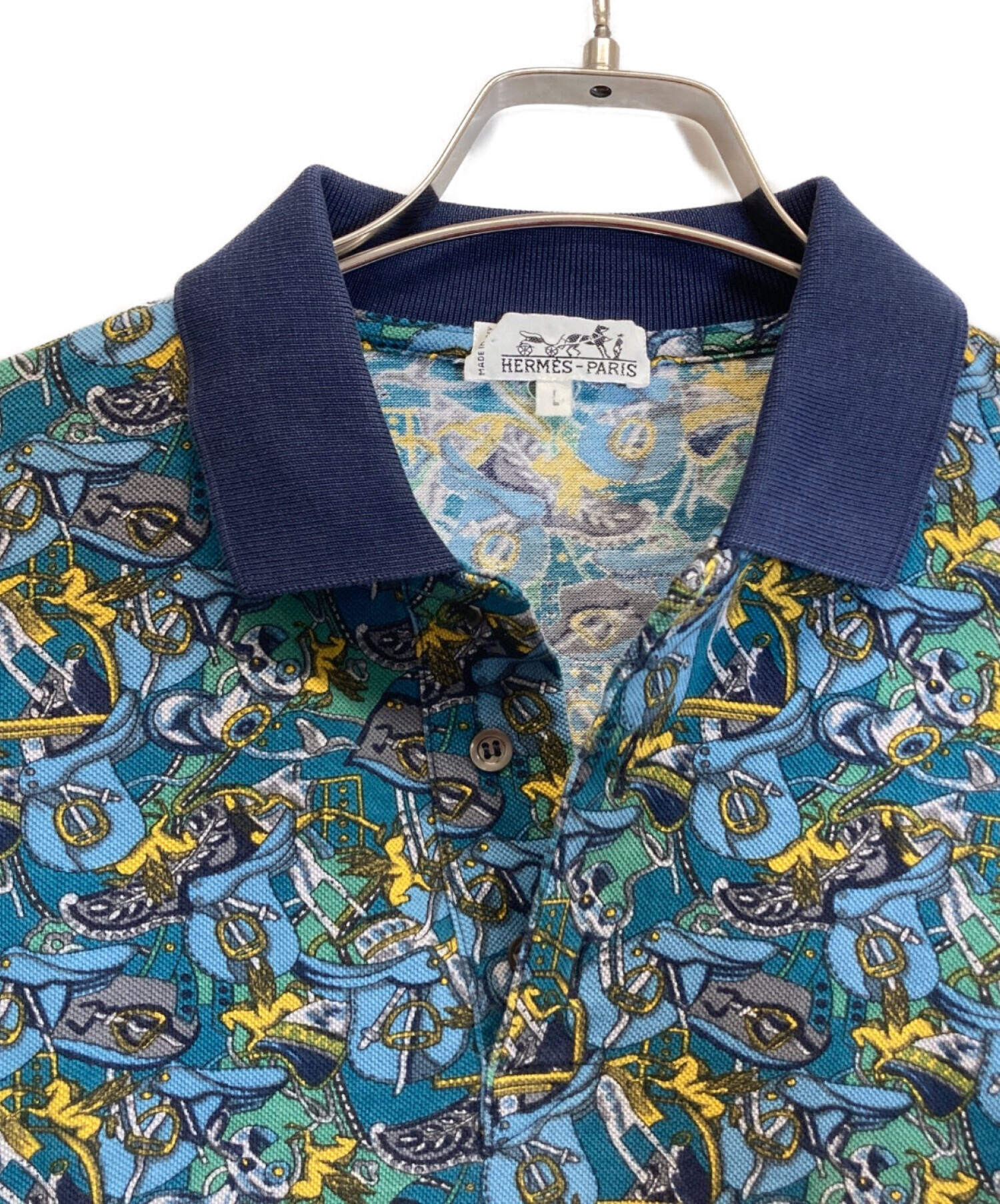 中古・古着通販】HERMES (エルメス) ポロシャツ ネイビー サイズ:L