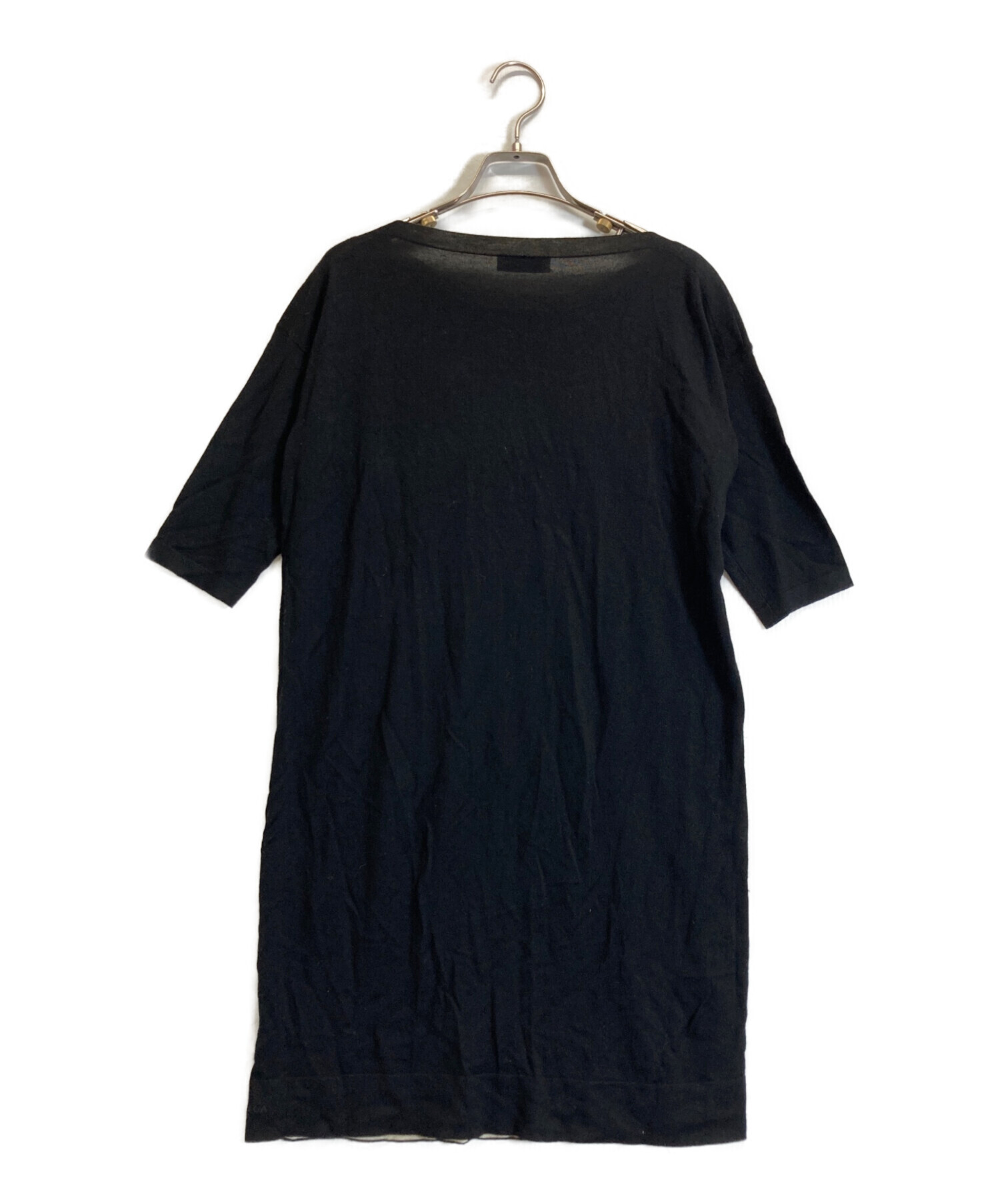 BALENCIAGA バレンシアガ ワンピース ブラック 半袖 フレア シンプル 中古・古着通販】BALENCIAGA (バレンシアガ) ニットワンピース