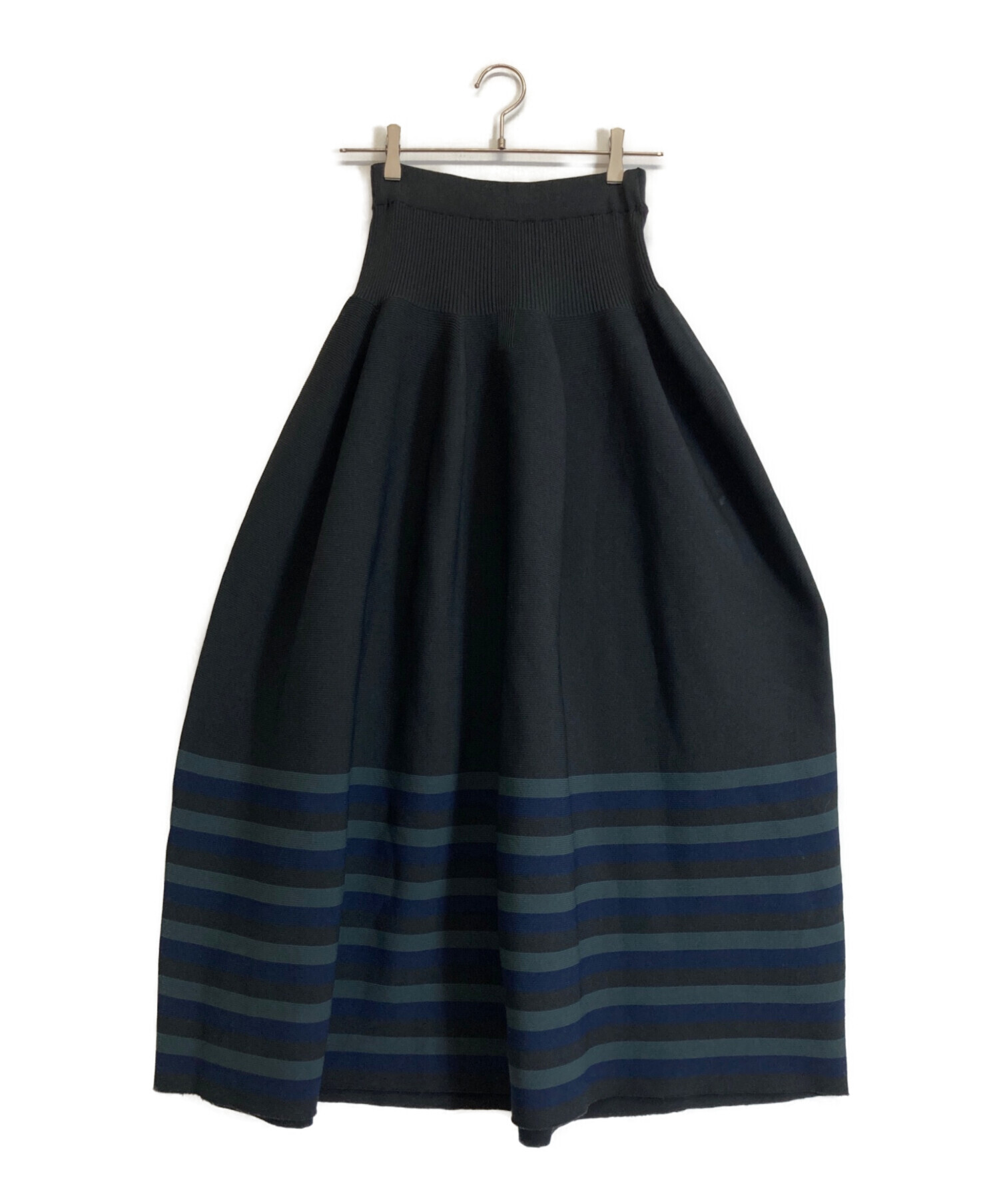 CFCL POTTERY ニットスカート　ブラック　サイズ1 中古・古着通販】CFCL (シーエフシーエル) POTTERY SKIRT / ボーダー