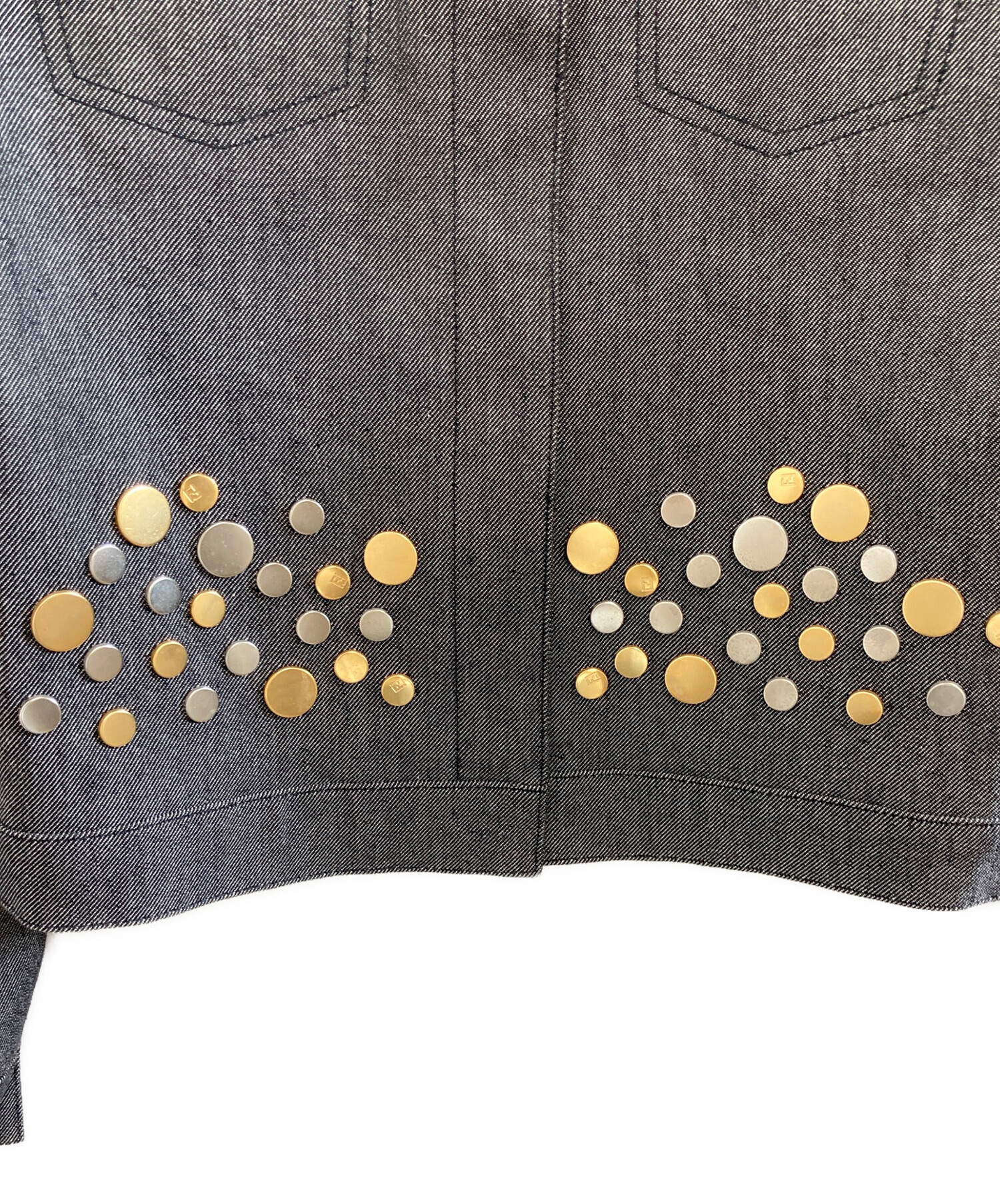 FENDI JEANS 花柄デニムジャケット ダメージ 44 伊製