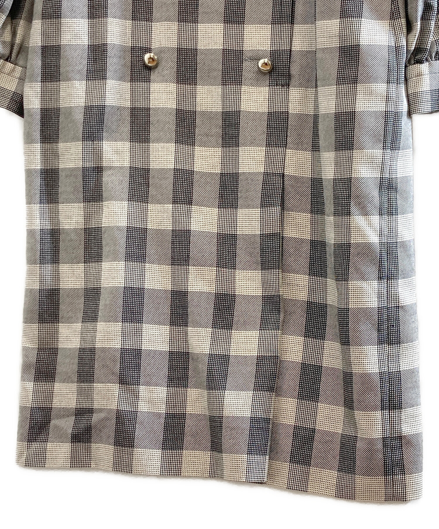 中古・古着通販】GIVENCHY (ジバンシィ) シルクチェックコート グレー
