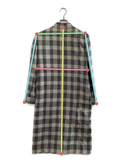 中古・古着通販】GIVENCHY (ジバンシィ) シルクチェックコート グレー