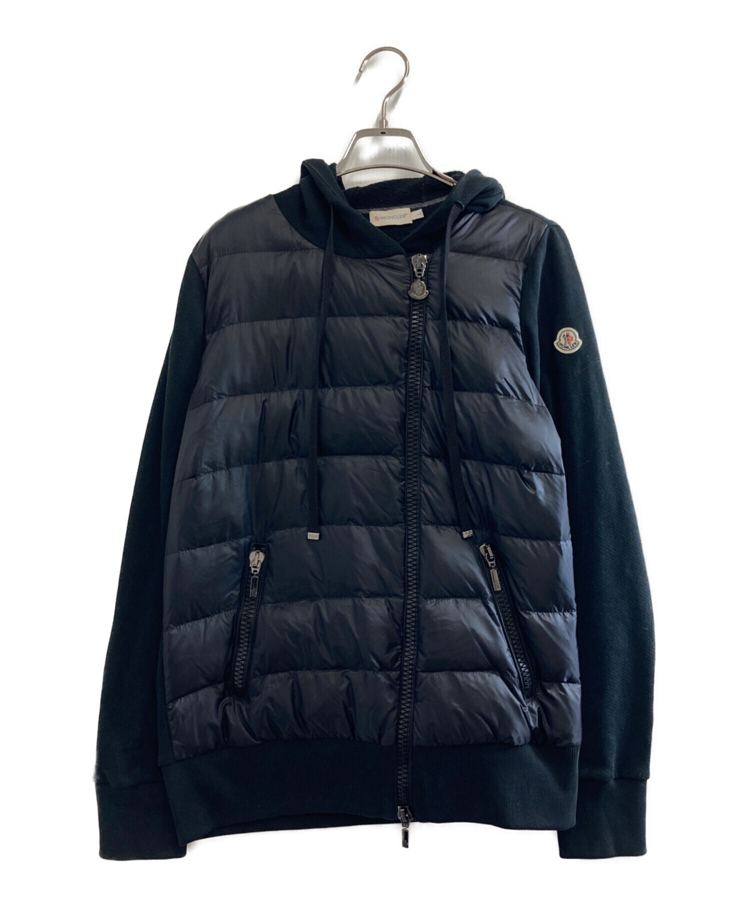 中古・古着通販】MONCLER (モンクレール) ダウン切替パーカー ブラック 