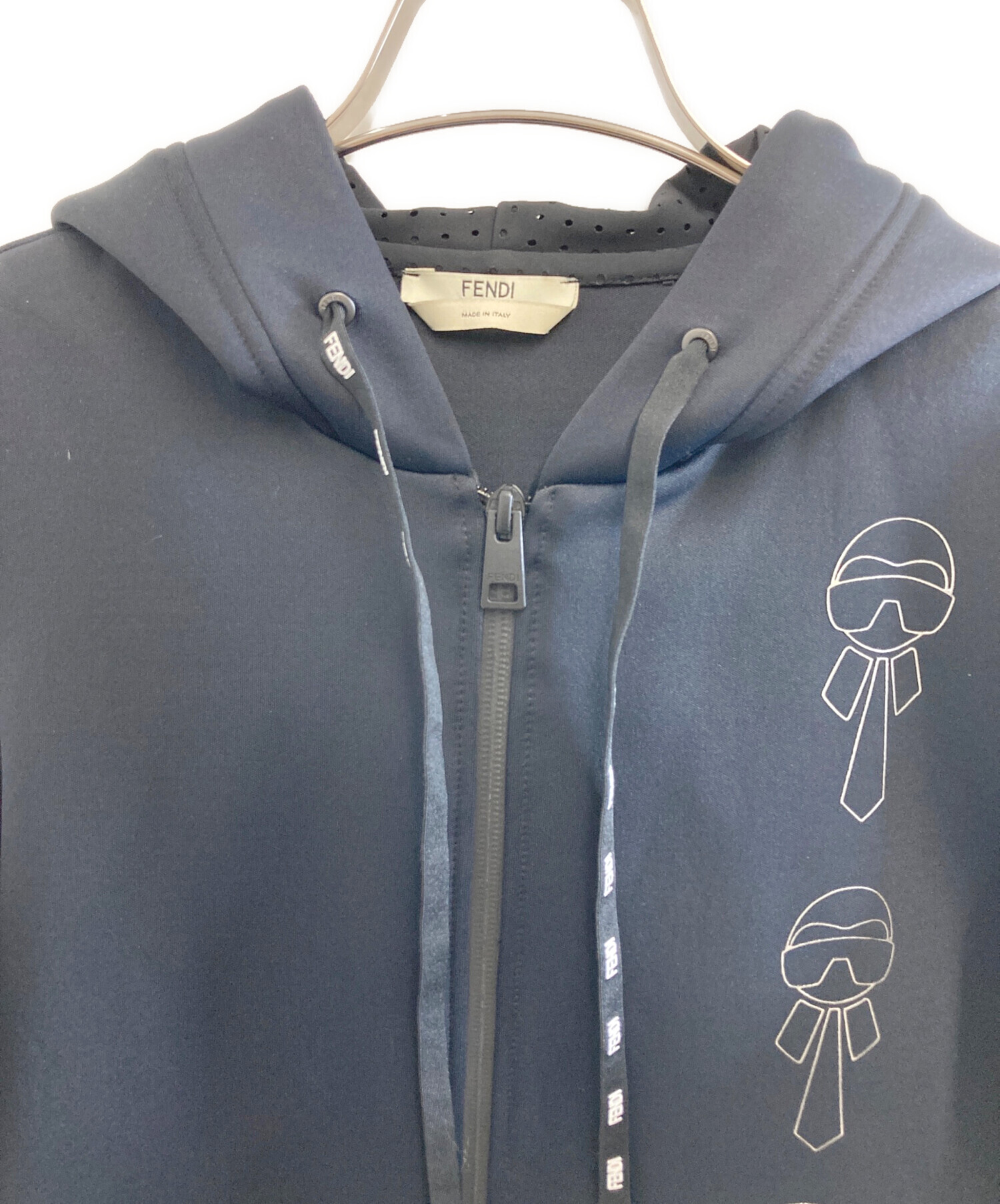 中古・古着通販】FENDI (フェンディ) ジップパーカー ネイビー サイズ 