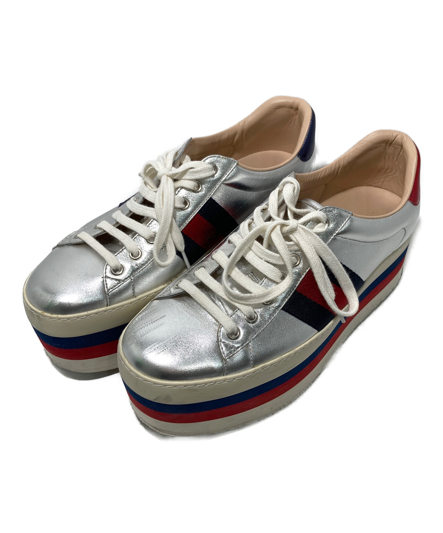 中古・古着通販】GUCCI (グッチ) 厚底スニーカー グレー サイズ:8 