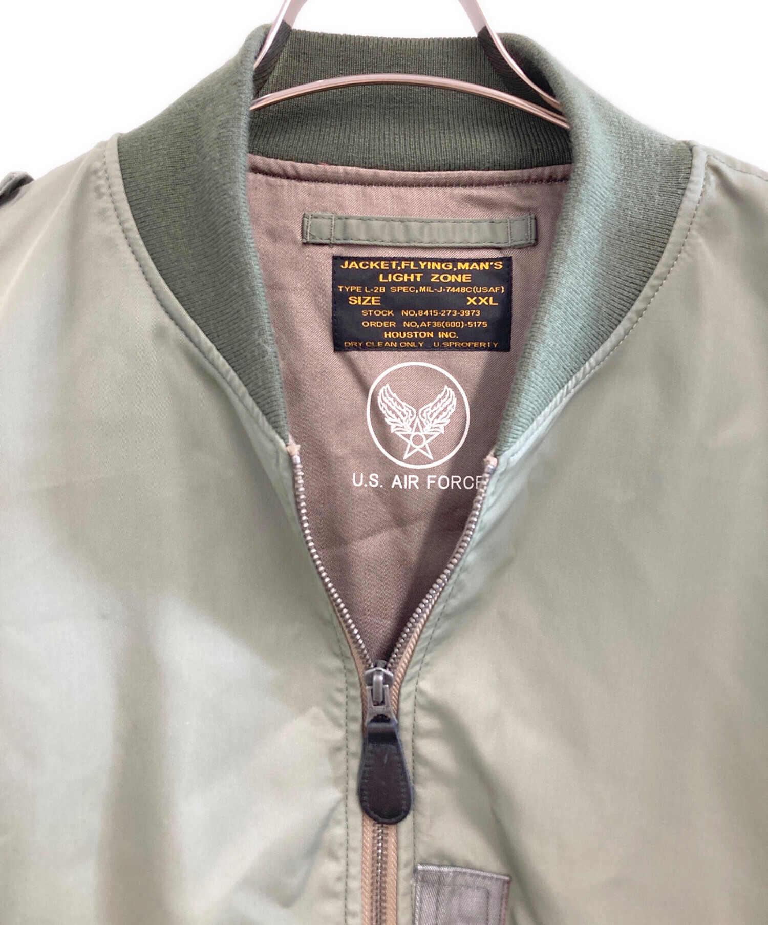 中古・古着通販】HOUSTON (ヒューストン) L-2B FLIGHT JACKET オリーブ