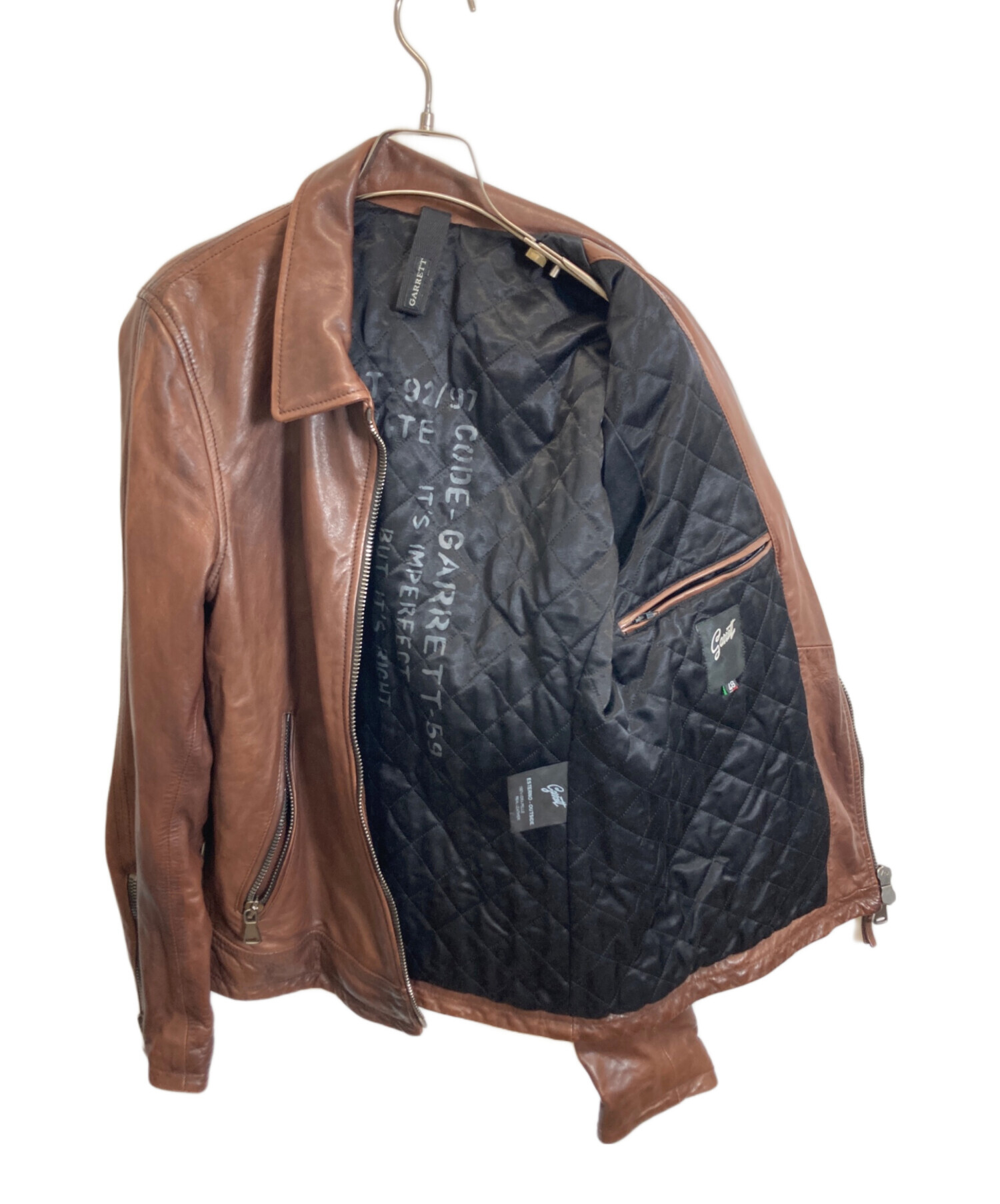 中古・古着通販】GARRETT (ギャレット) レザージャケット ブラウン