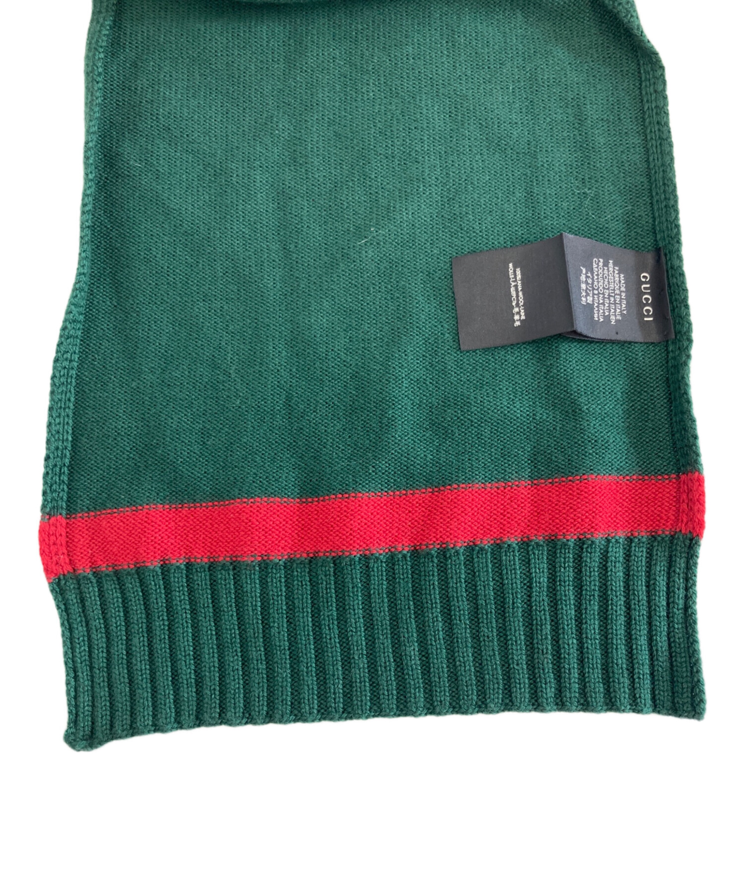 Gucci GGロゴマフラー ダークグリーン 中古・古着通販】GUCCI (グッチ) GGロゴニットマフラー グリーン