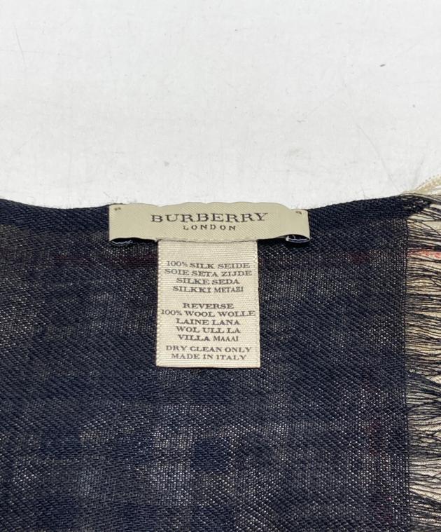 Burberry 青タグ 超大判シルク混ストール MADE IN ITALY 中古・古着通販】BURBERRY LONDON (バーバリーロンドン) シルク