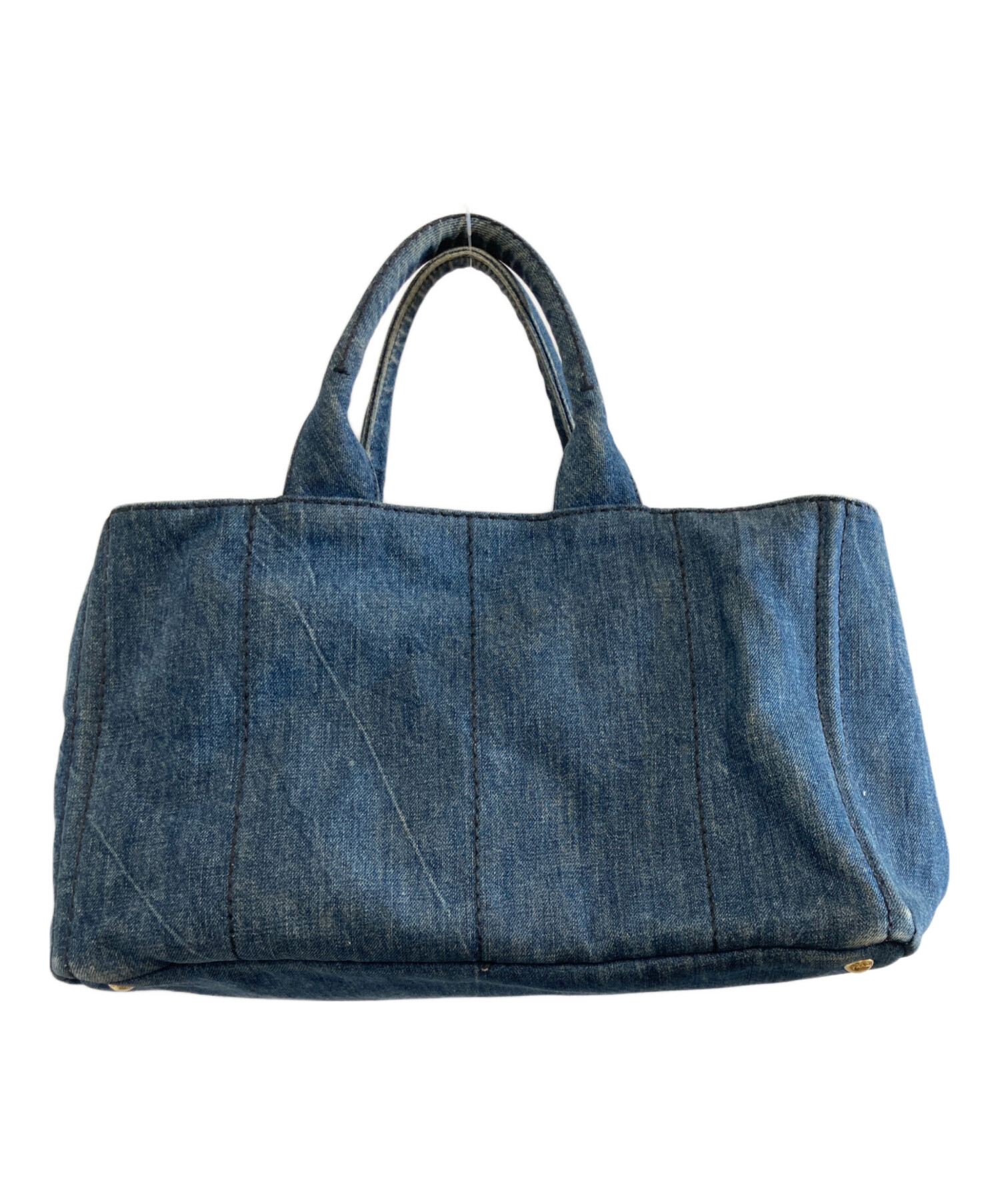 PRADA デニム製カナパトートバッグ 中古・古着通販】PRADA (プラダ) カナパデニムトートバッグ インディゴ