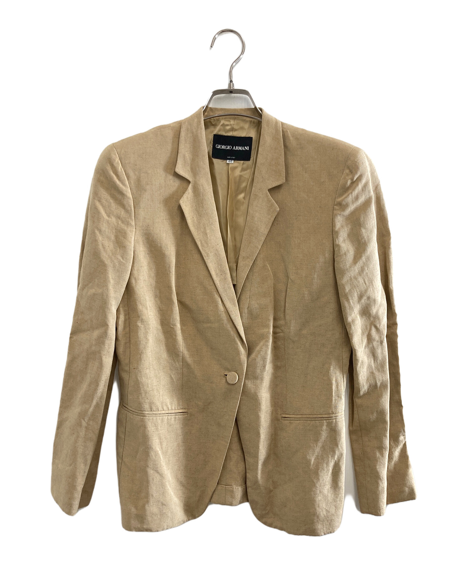【ヴィンテージ】 極美品 ジョルジオ アルマーニ シルク テーラードジャケット 中古・古着通販】GIORGIO ARMANI (ジョルジオアルマーニ) リネンシルク