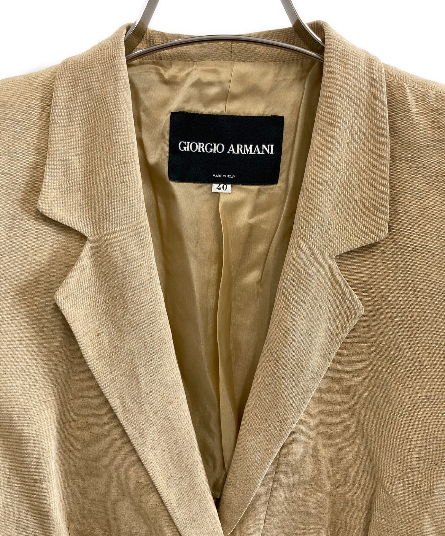 【ヴィンテージ】 極美品 ジョルジオ アルマーニ シルク テーラードジャケット 中古・古着通販】GIORGIO ARMANI (ジョルジオアルマーニ) リネンシルク